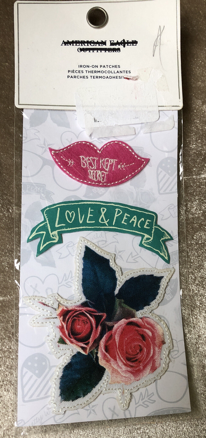 American Eagle Outfitters Iron-On Patches - Love & Peace - NIP