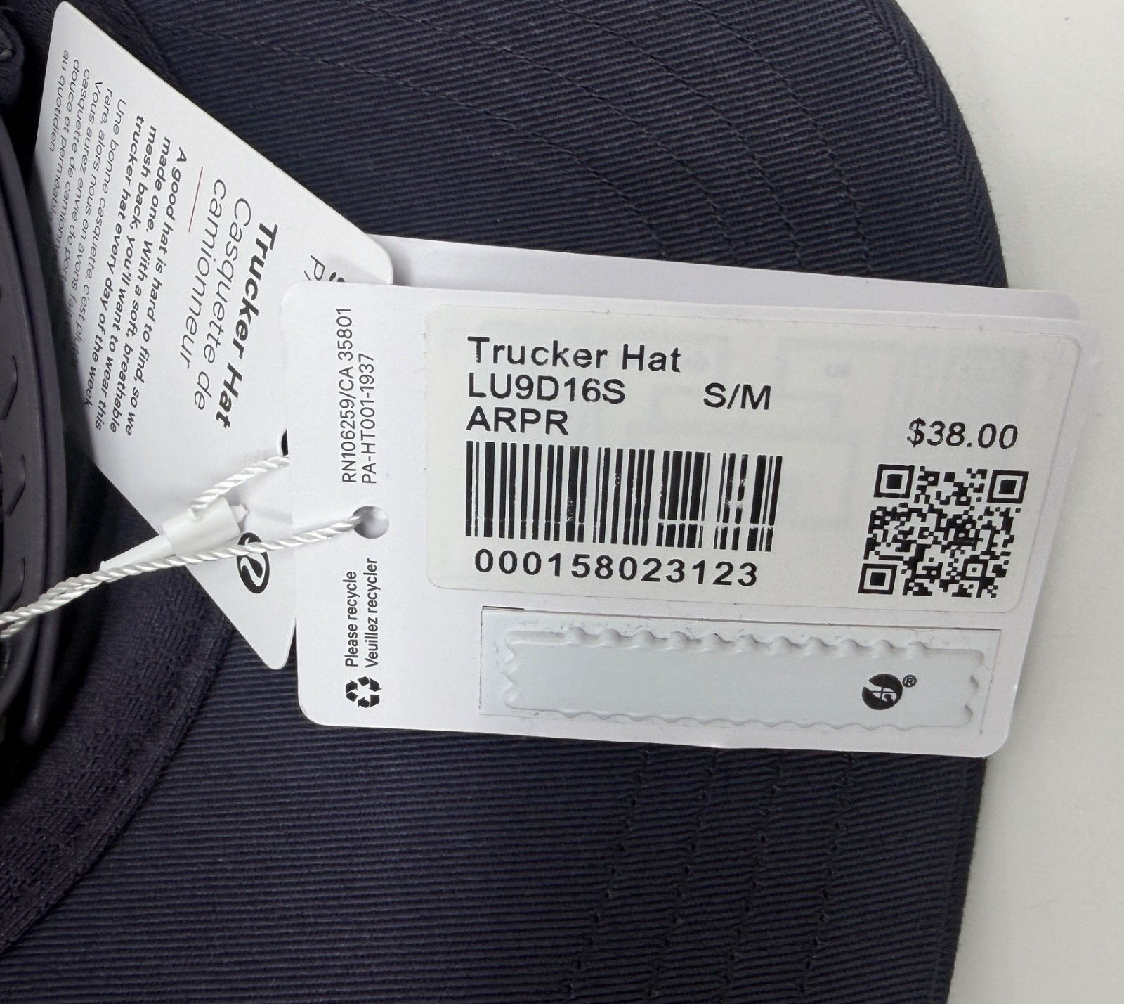 Lululemon Hat Cap Adults Trucker Hat Snap Back Mesh Adjustable ARPR Purple S/M