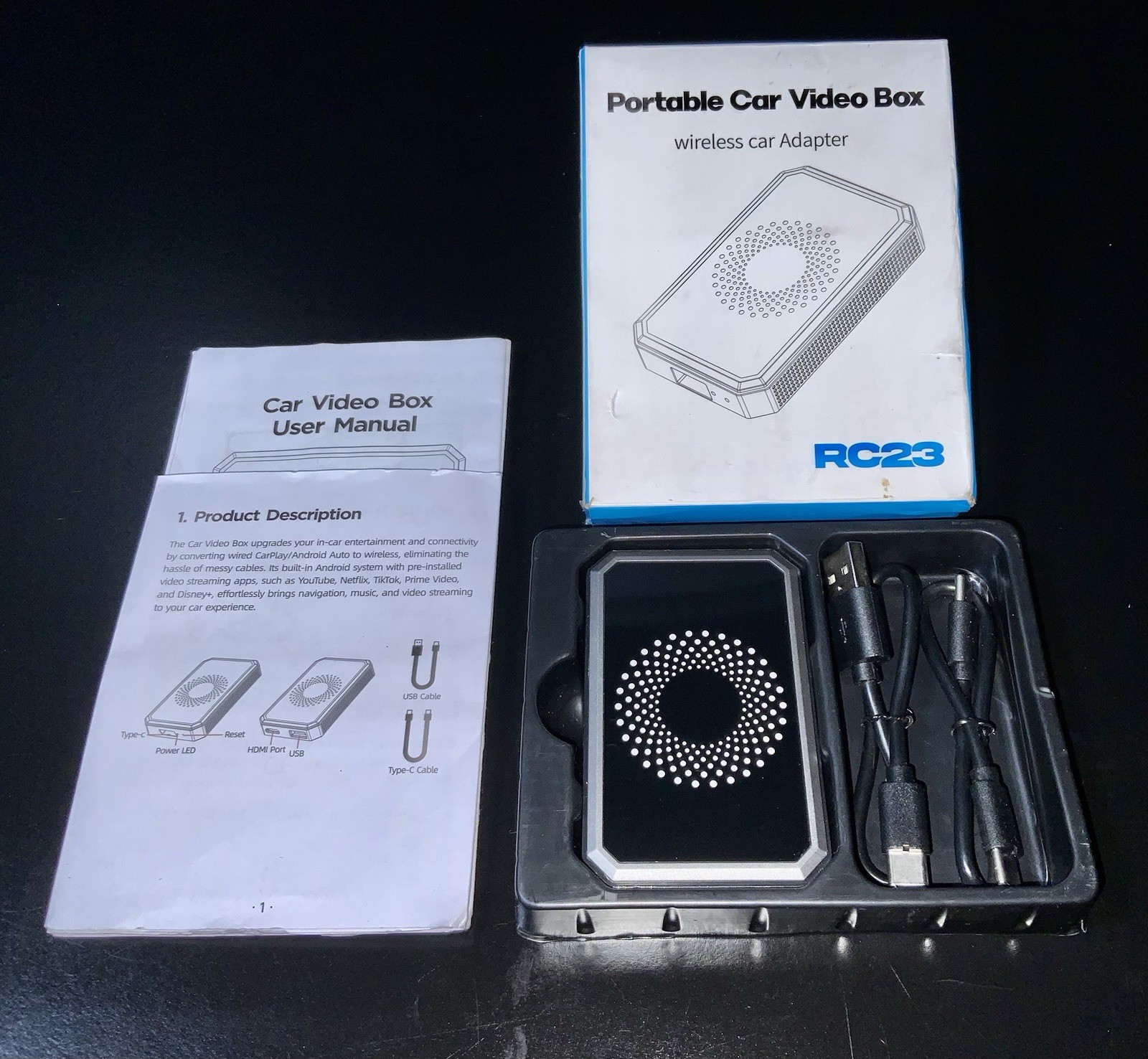 RC23 Portable Car Video Box/ Android/Apple Unit/ Open Box. Mint Condition.!!!
