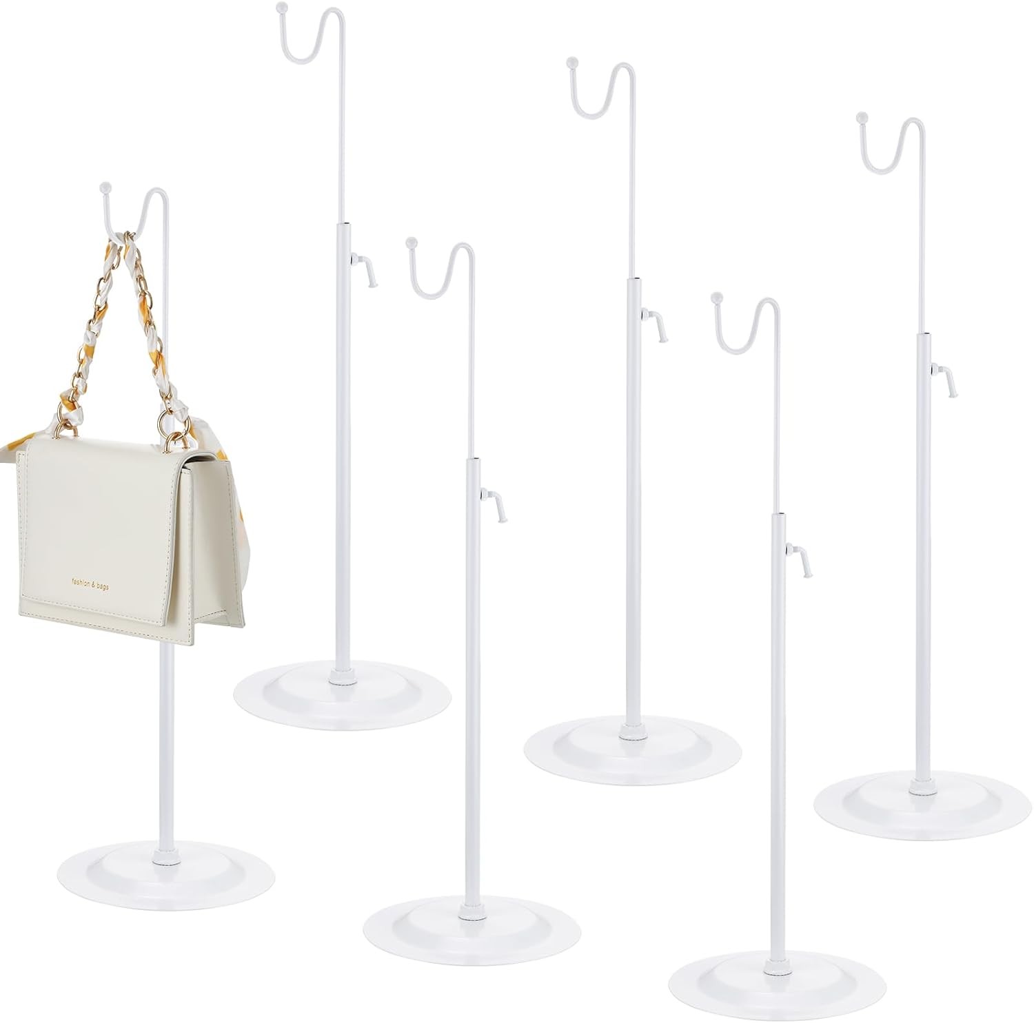 6 Pcs Bag Display Stands Purse Display Stand Adjustable Height Handbag Holder