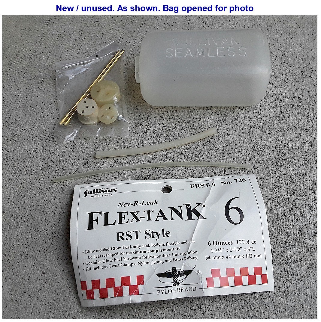 Vintage RC Airplane Sullivan 726 RST Style 6oz Fuel Flex Tank 177.4cc Old Stock