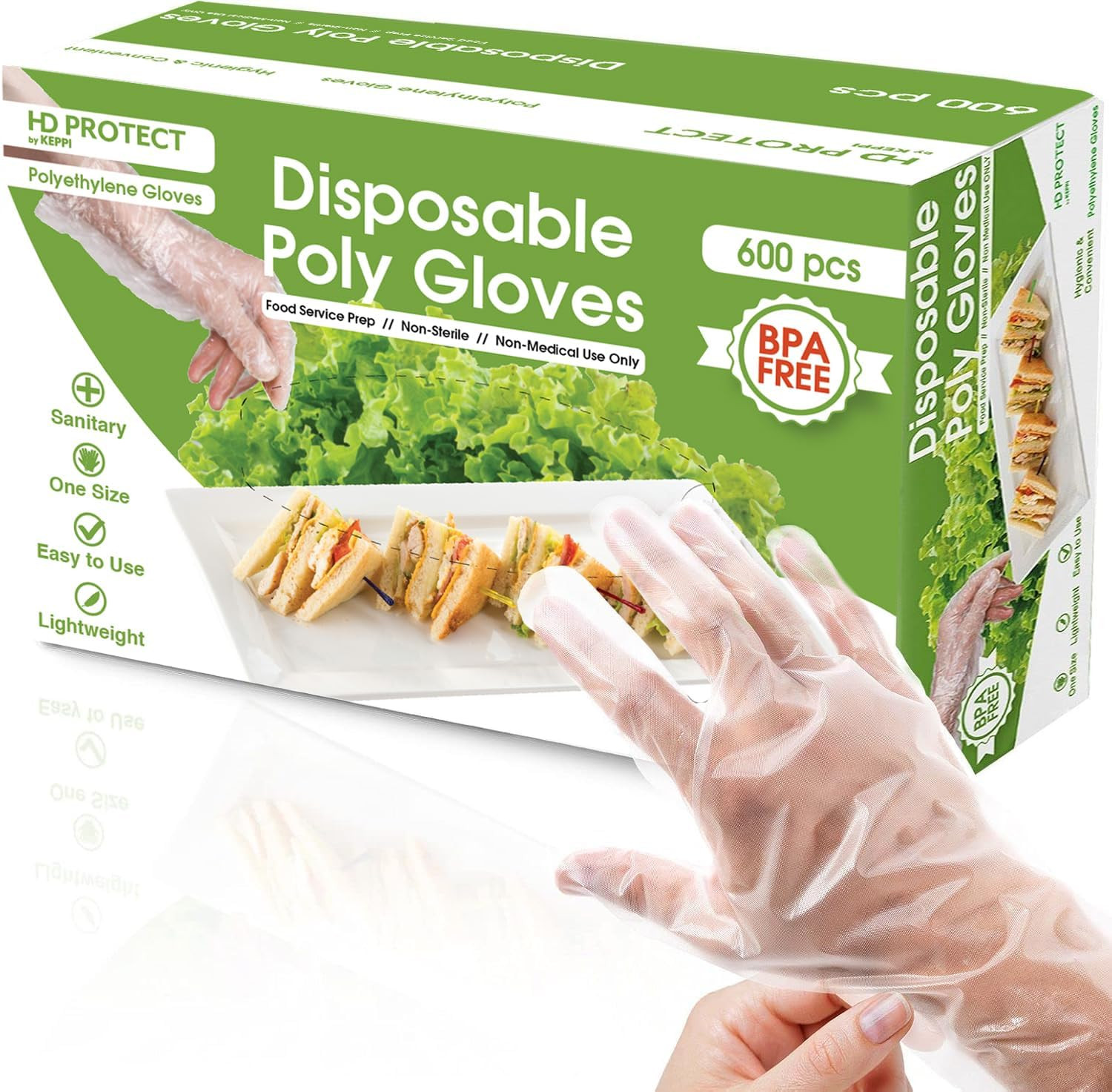 Keppi 600Pcs Plastic Gloves - BPA & Latex Free - Perfect Food Handling Gloves -