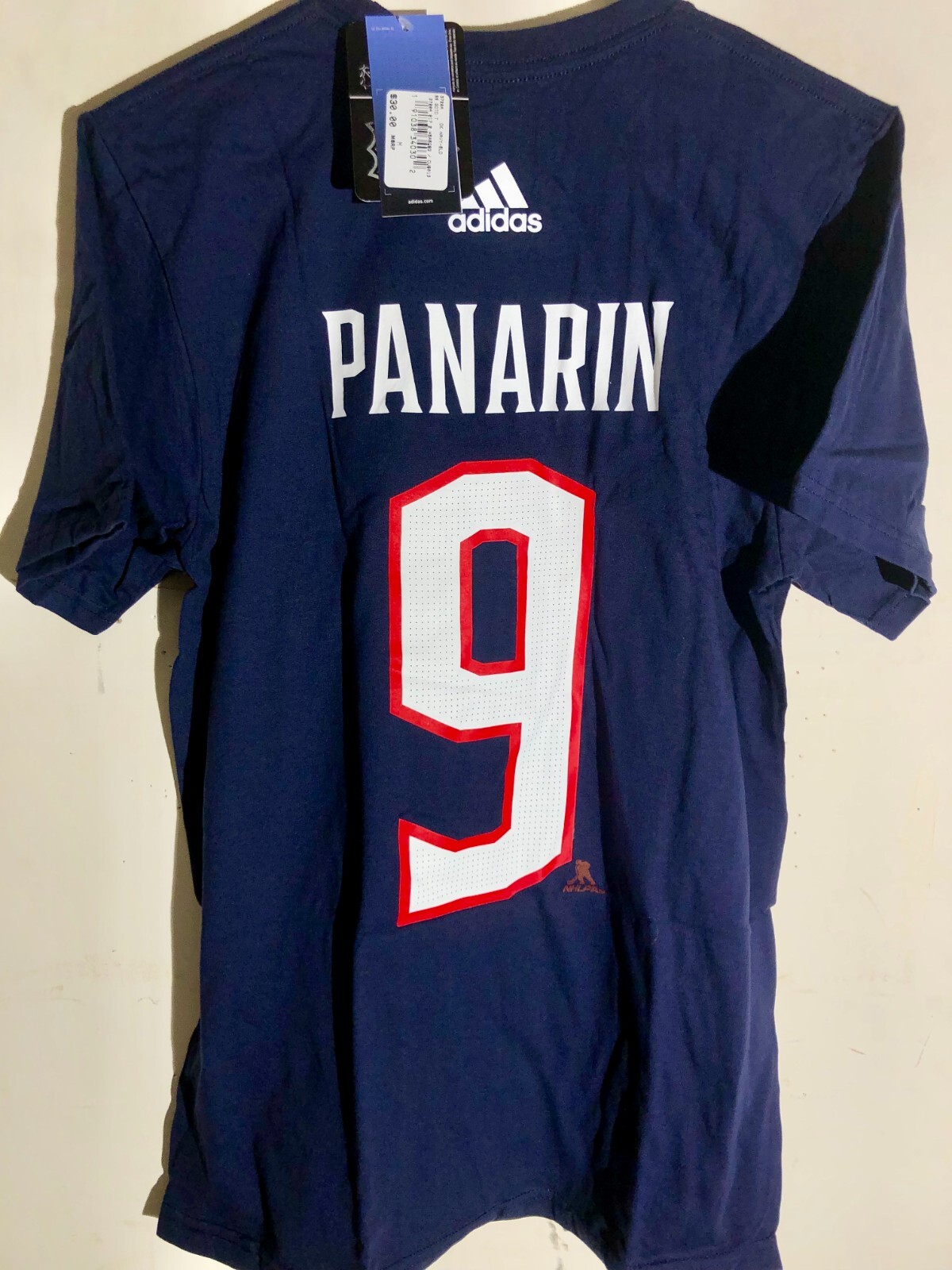 adidas  NHL T-Shirt Columbus Blue Jackets Artemi Panarin Navy sz XL