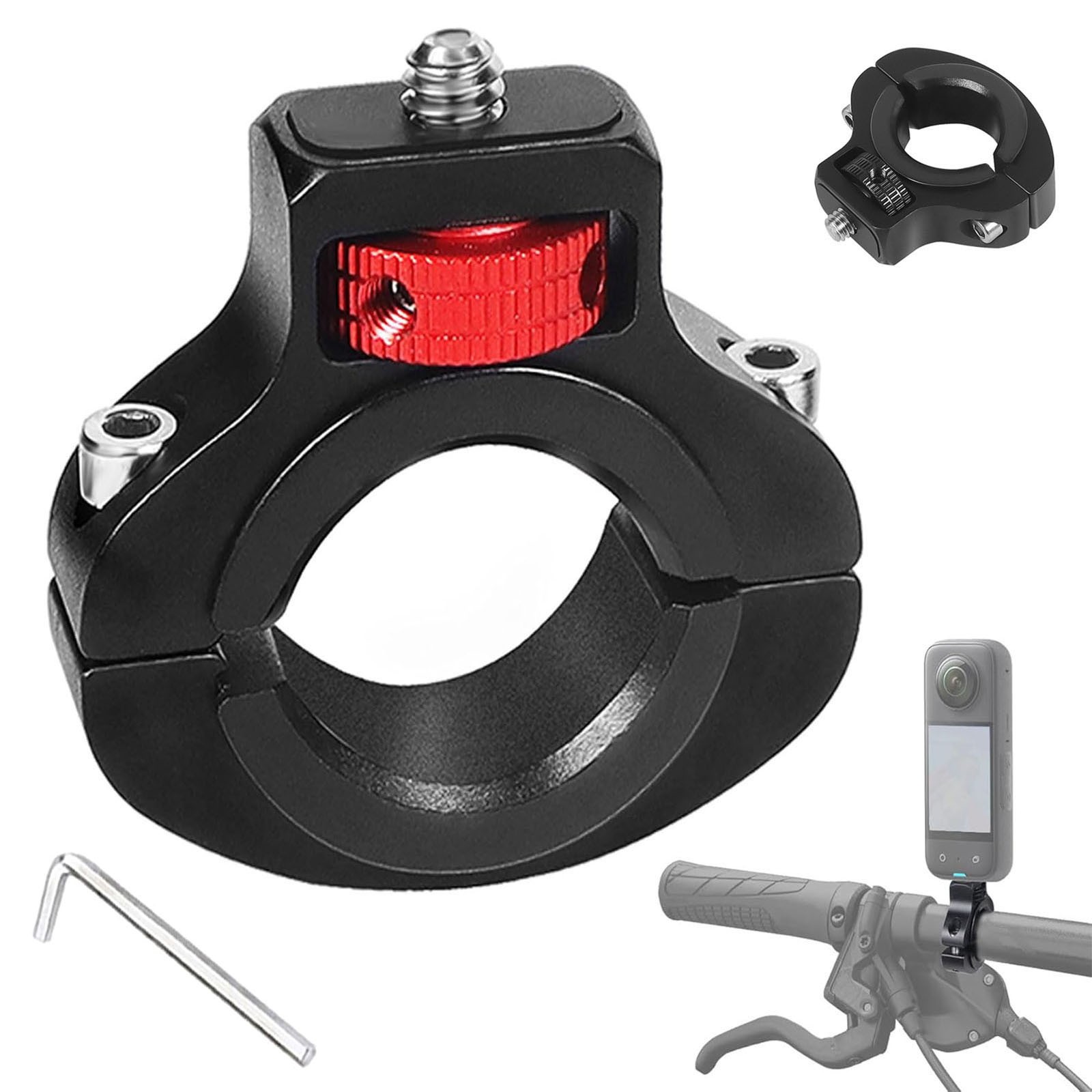 Aluminum 1/4" Screw 360° Bike Motorcycle Handlebar Mount for GoPro Insta360 DJI