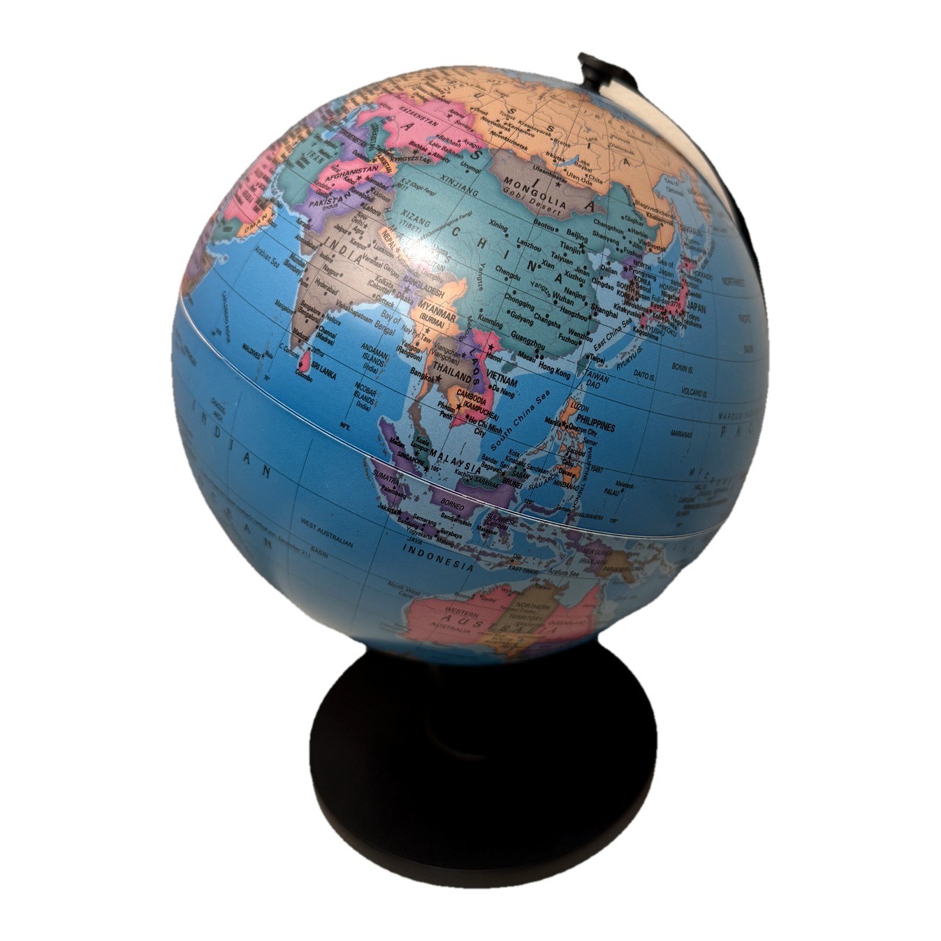 Mini World Globe Desk Decor 6 Inch Political Map Rotating Black Stand