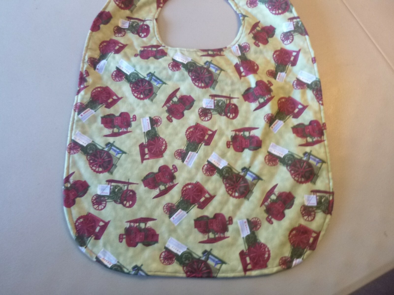 Adult Bib/Clothing Protector double thickness with Quilted Diamond Backing