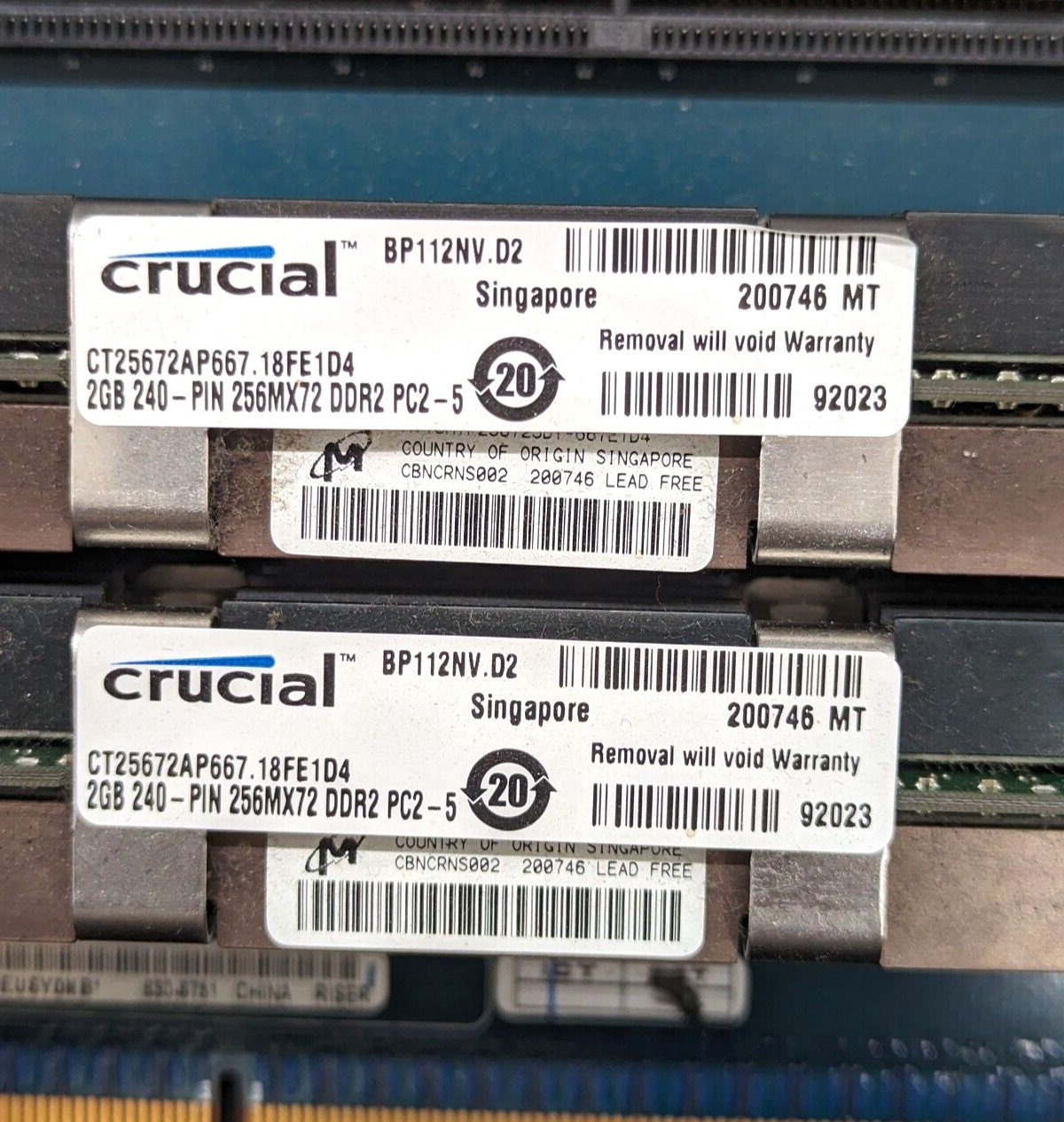 APPLE 820-2178-A MAC PRO 3.1 MEMORY RISER CARD W/ 4GB RAM (2X2GB) FAST SHIP!