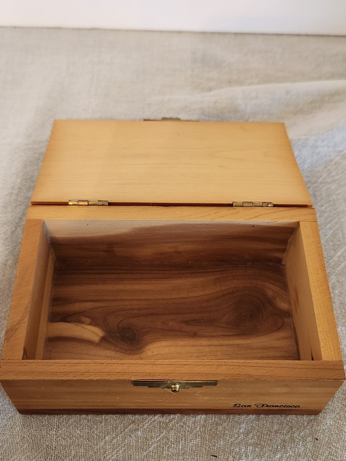 Wooden Cedar San Francisco Trinket Box