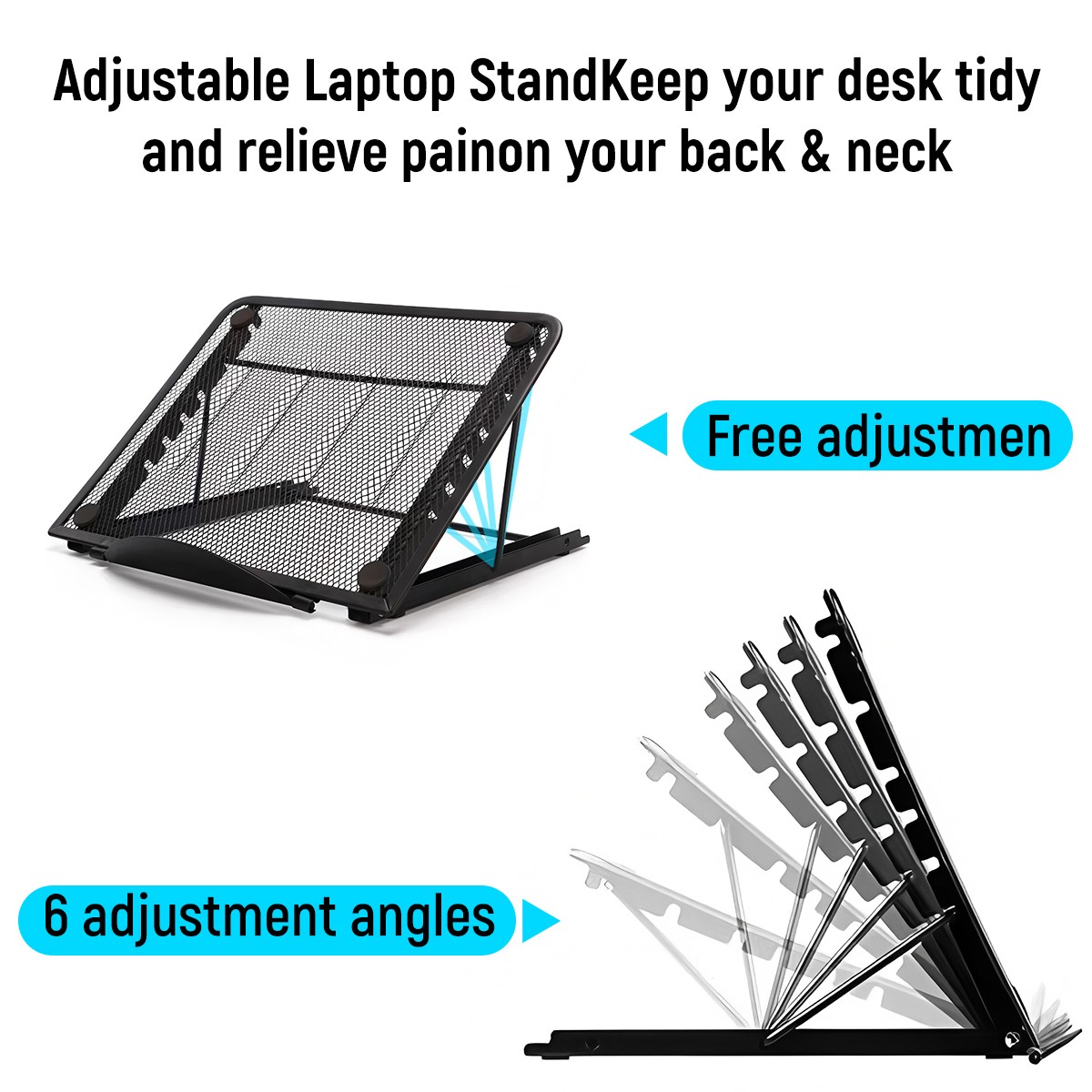 Adjustable Foldable Laptop Stand Notebook Riser Computer Holder Desk Universal