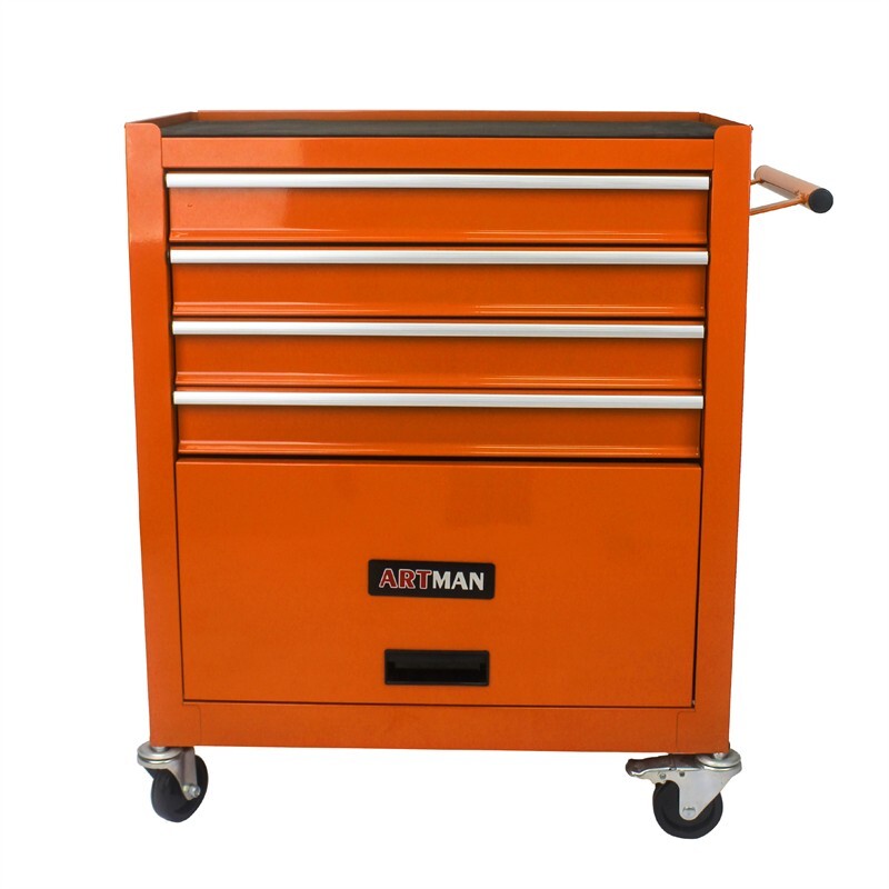 4 Drawers Rolling Tool Box Cart Tool Storage Cabinet Steel Tool Chest w/ Wheels