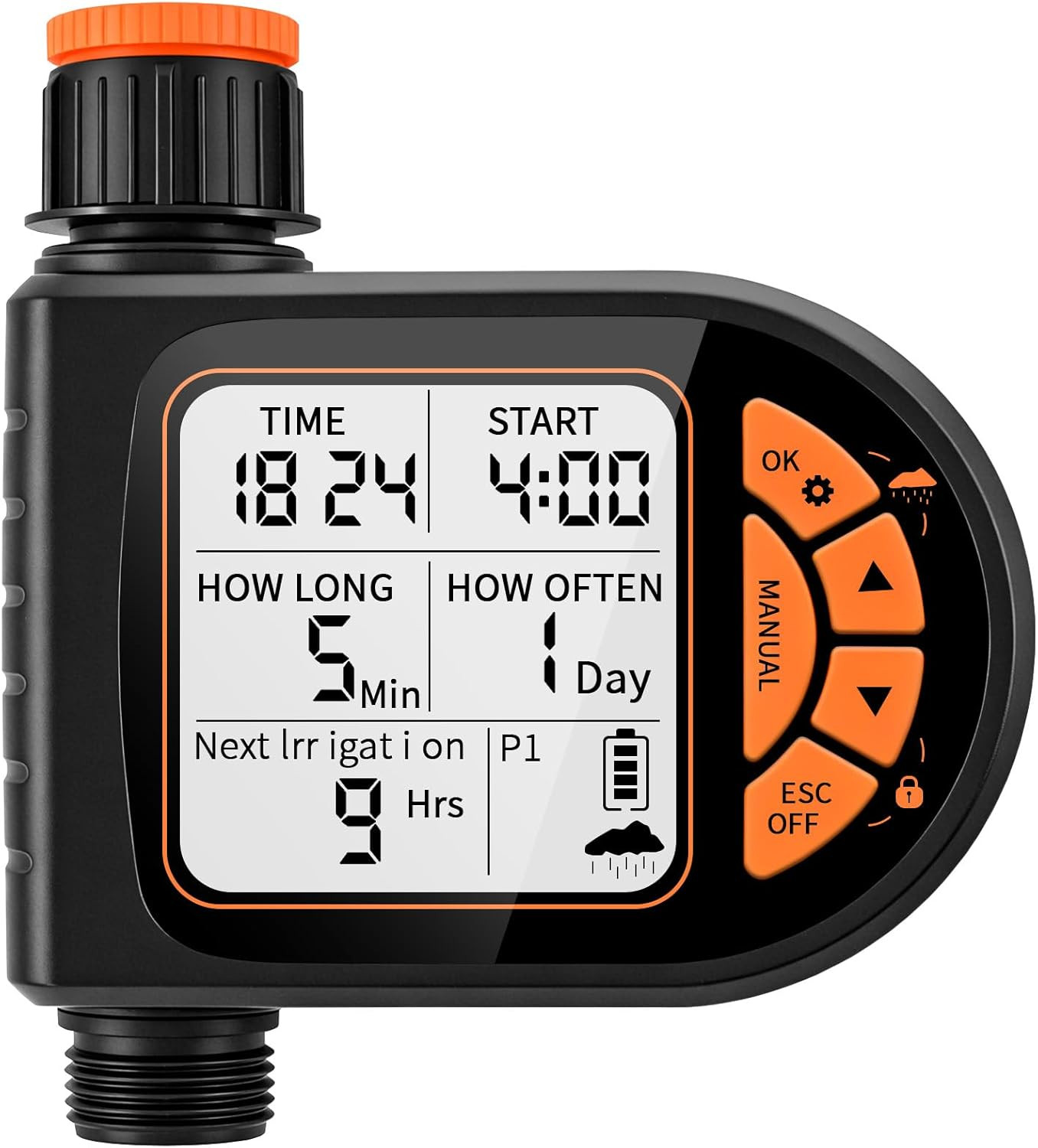 Sprinkler Timer for Garden Hose - Programmable Irrigation Timer with Rain Delay,