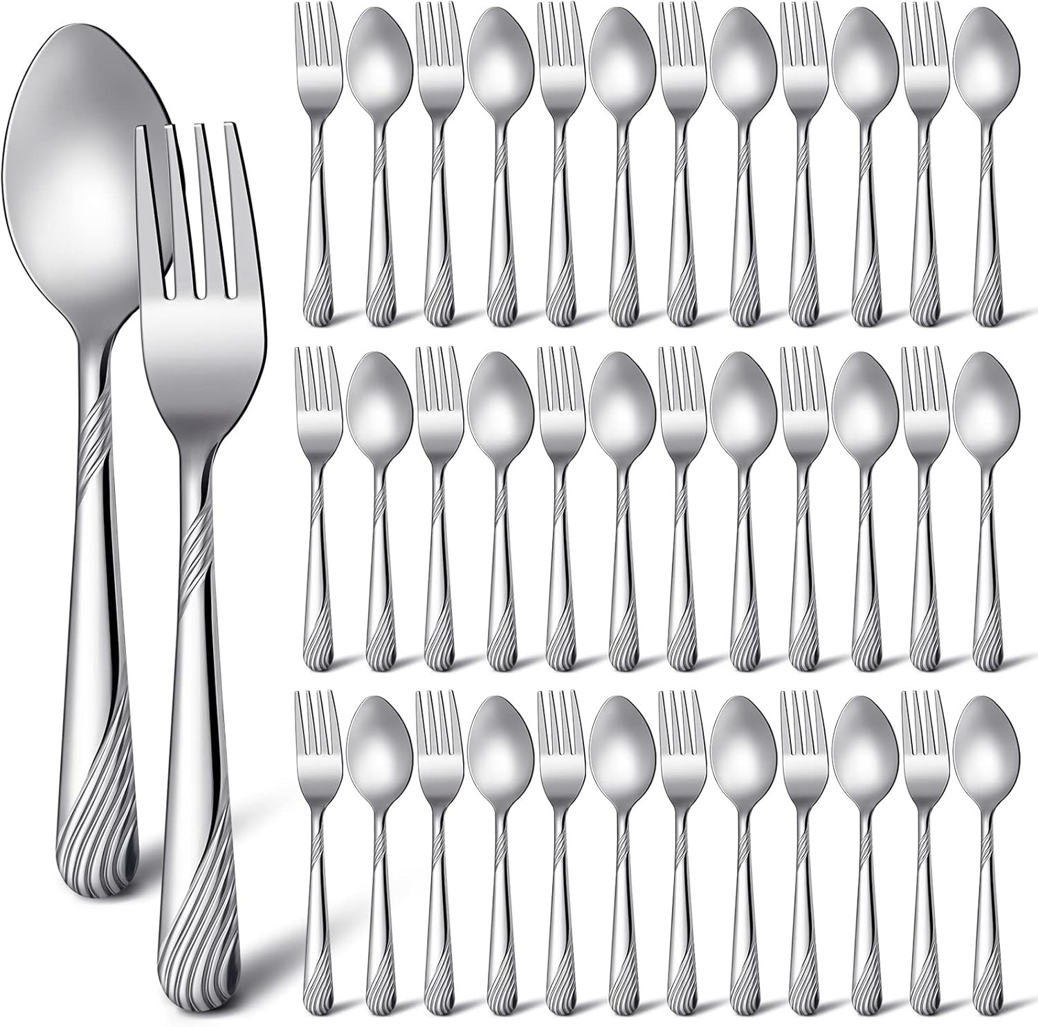 Forks and Spoons Sierware Set Stainl Steel Flatware Cutlery Set Heavy