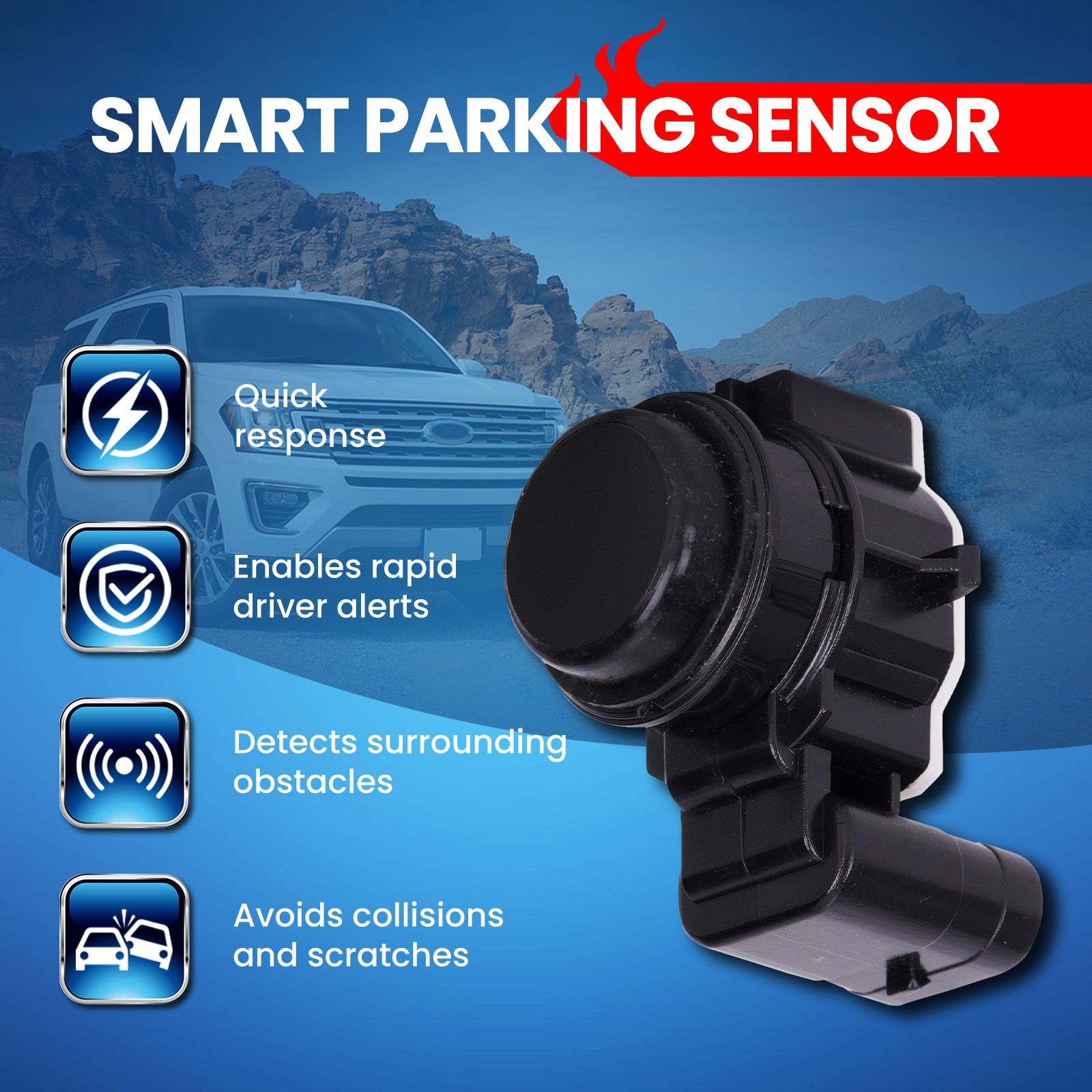 1x Parking Assist Sensor for 18-23 Dodge Durango & 14-18 Jeep Cherokee Front