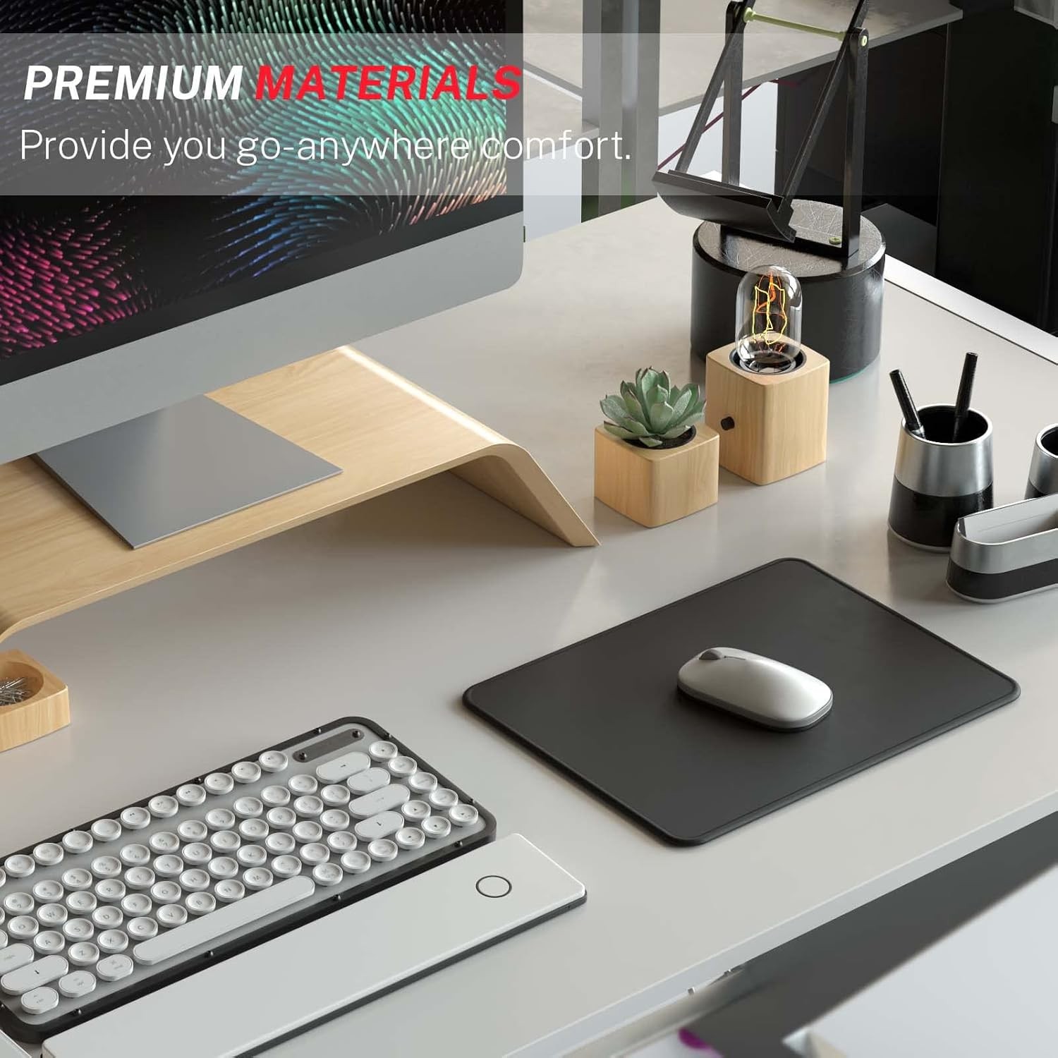 MROCO Mouse Pad [30% Larger] with Stitched Edges, 3 Pack 3 Count, Black
