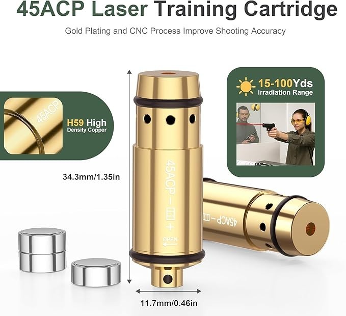 45ACP Laser Training Cartridge Dry Fire Training System