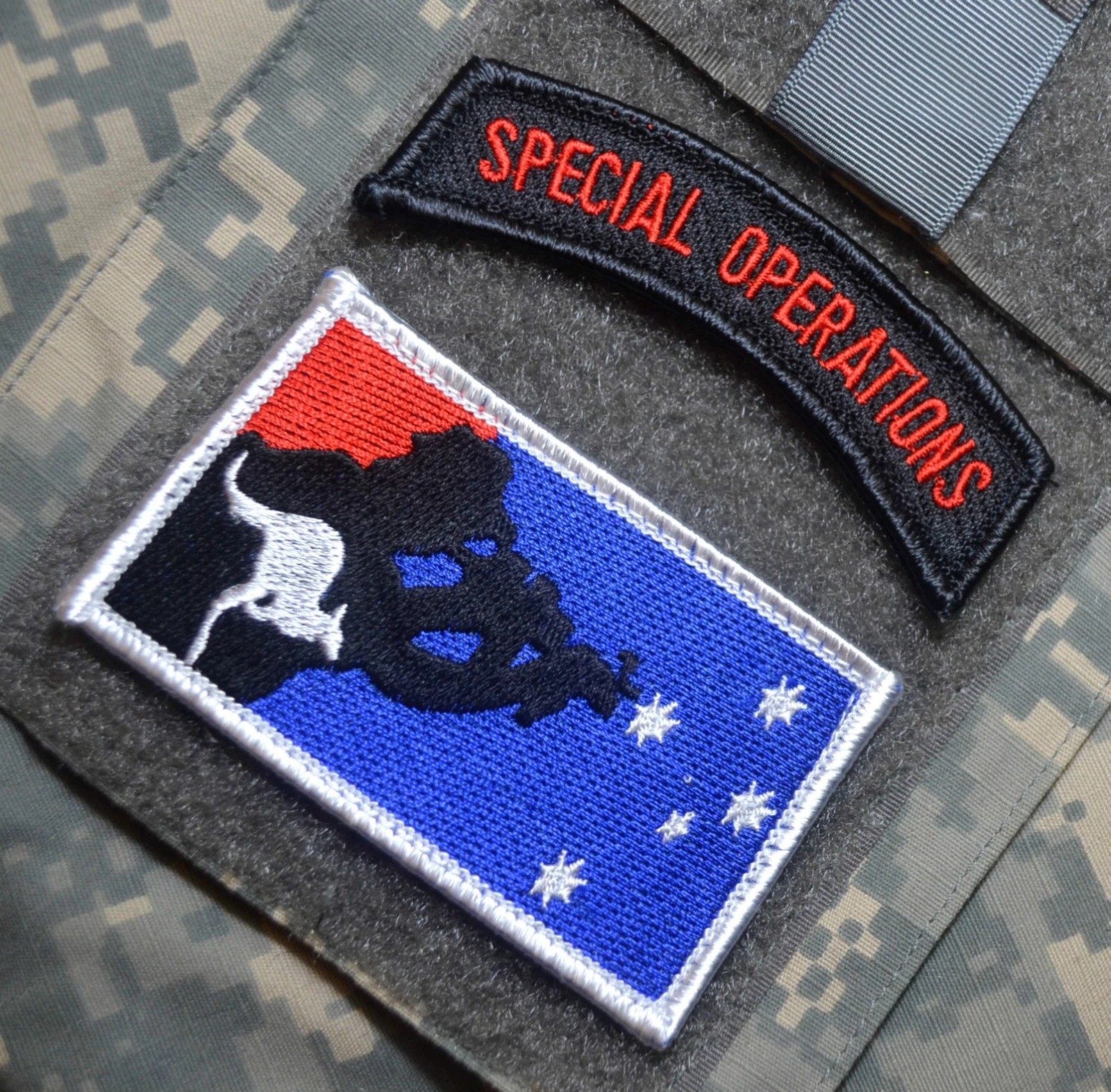 AUSTRALIA AUSSIE SPECIAL AIR SERVICE SAS SASR vêlkrö 2-PC: SP OPS + AUSSIE FLAG