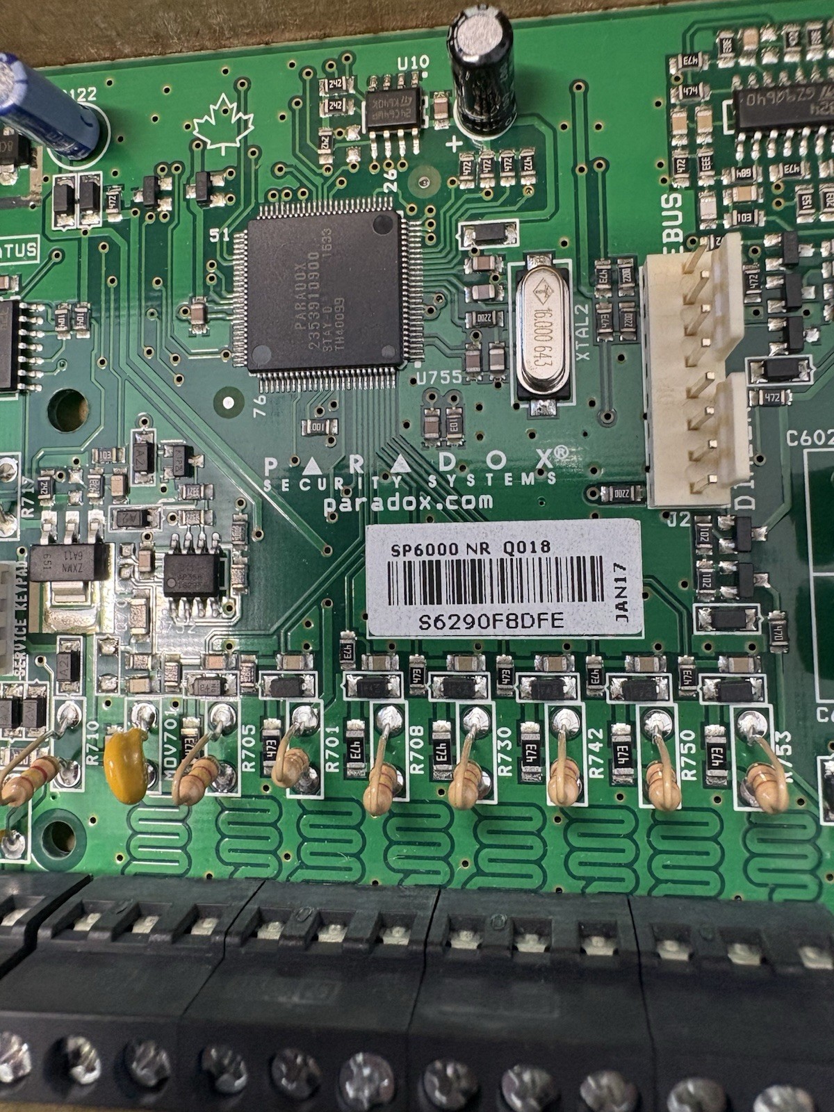 PARADOX Security Spectra Plus 8 TO 32 zone Central SP6000 panel and control card