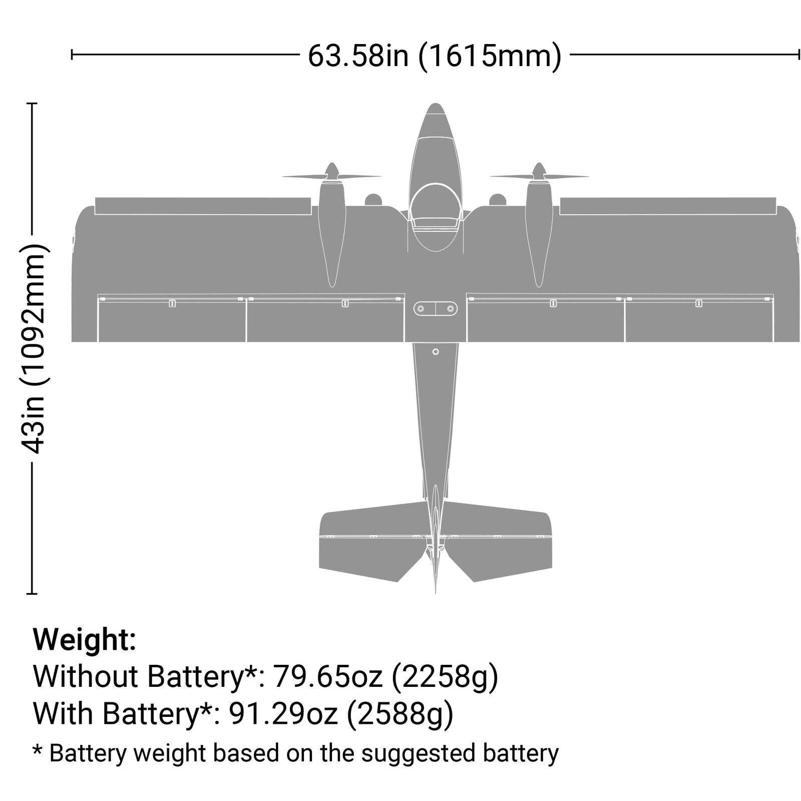 Twin Timber 1.6m BNF Basic w/AS3X and SAFE Select