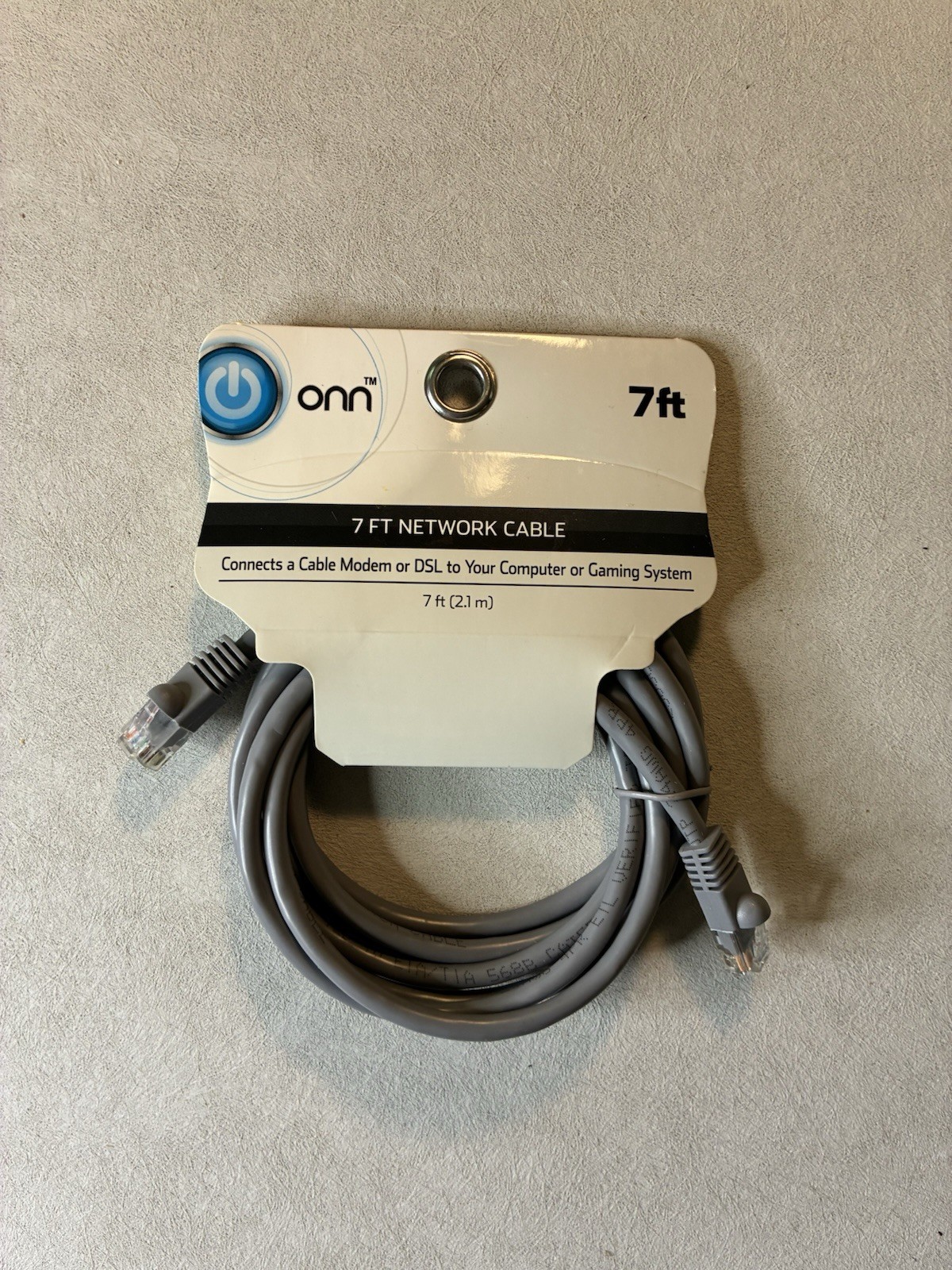 NEW Onn 7FT Network Cable Supports 10/100/1000 Base-T (Mbps) Ethernet