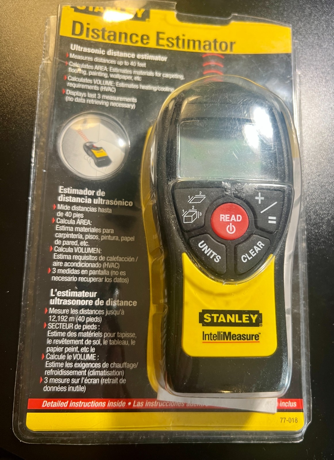 Stanley Ultrasonic Distance Estimator 40' Measuring Distances 77-018