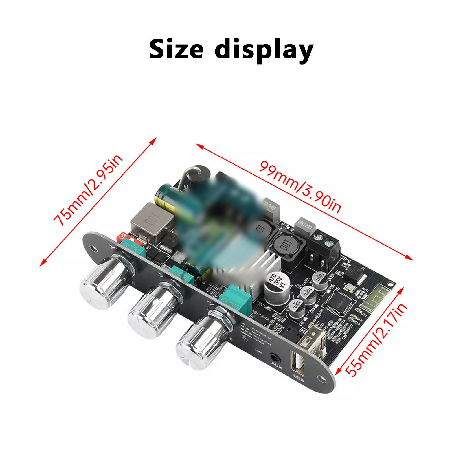 100W Mono Bluetooth Audio Power Amplifier Module Bass Treble Adjustable
