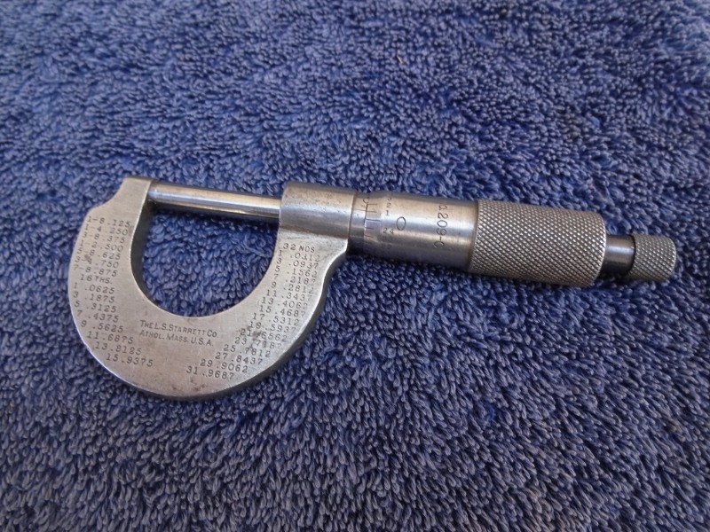 L. S. Starrett 0 - 1" Inch Outside Micrometer Tool No. 209-C Made In USA