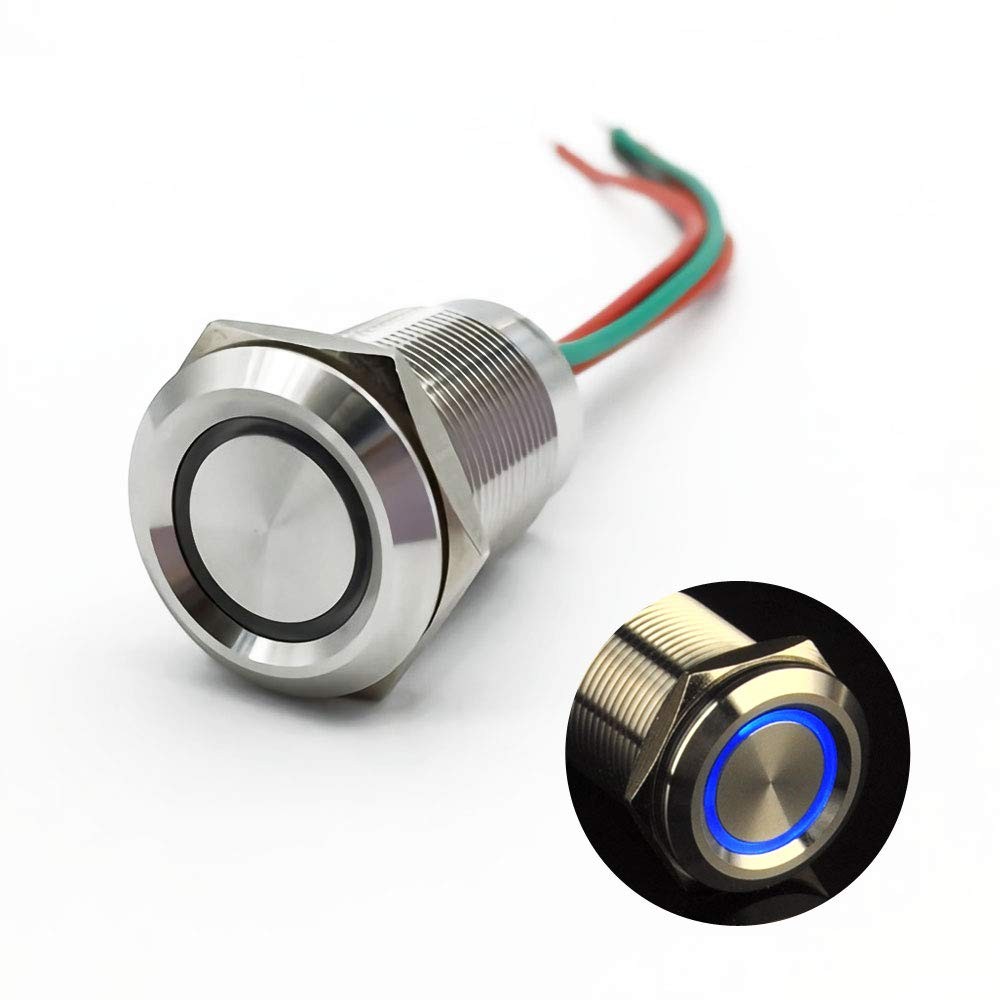 Touch Switch UT19T2 Stepless Dimming Switch DC 6V to 24V Blue LED Suitable fo