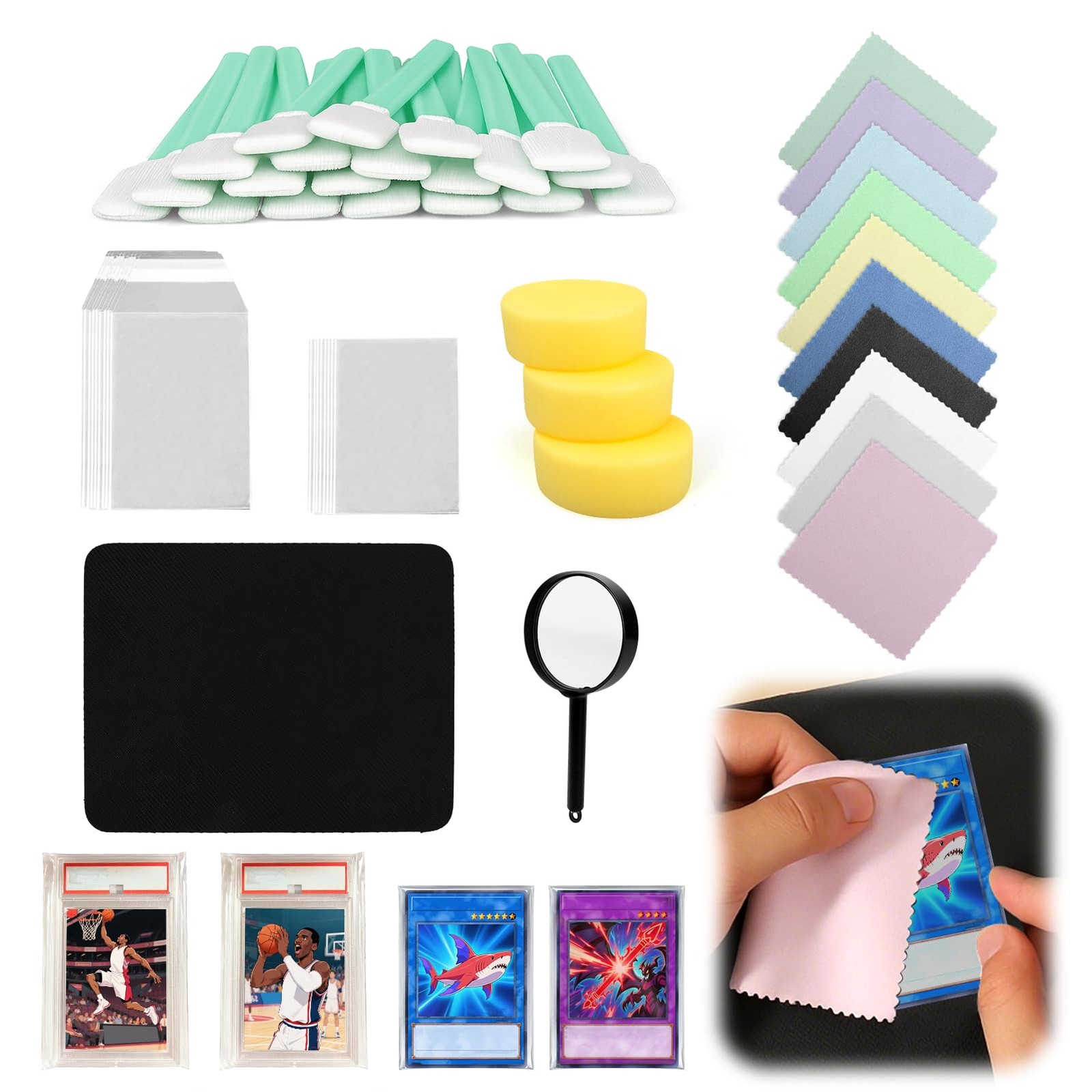 145 Pcs Card Cleaning Kit,Trading Sports Card Repair and Care Tool Kit for Ba...