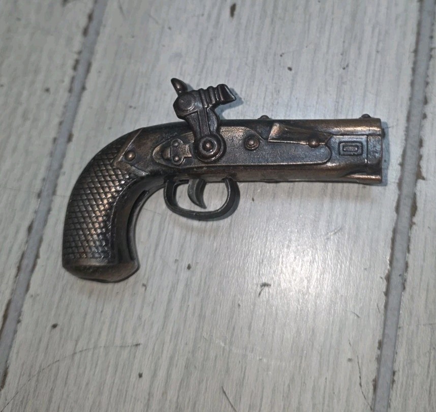 Vintage Miniature Pistol Copper Pencil Sharpener Gun Replica Antique??