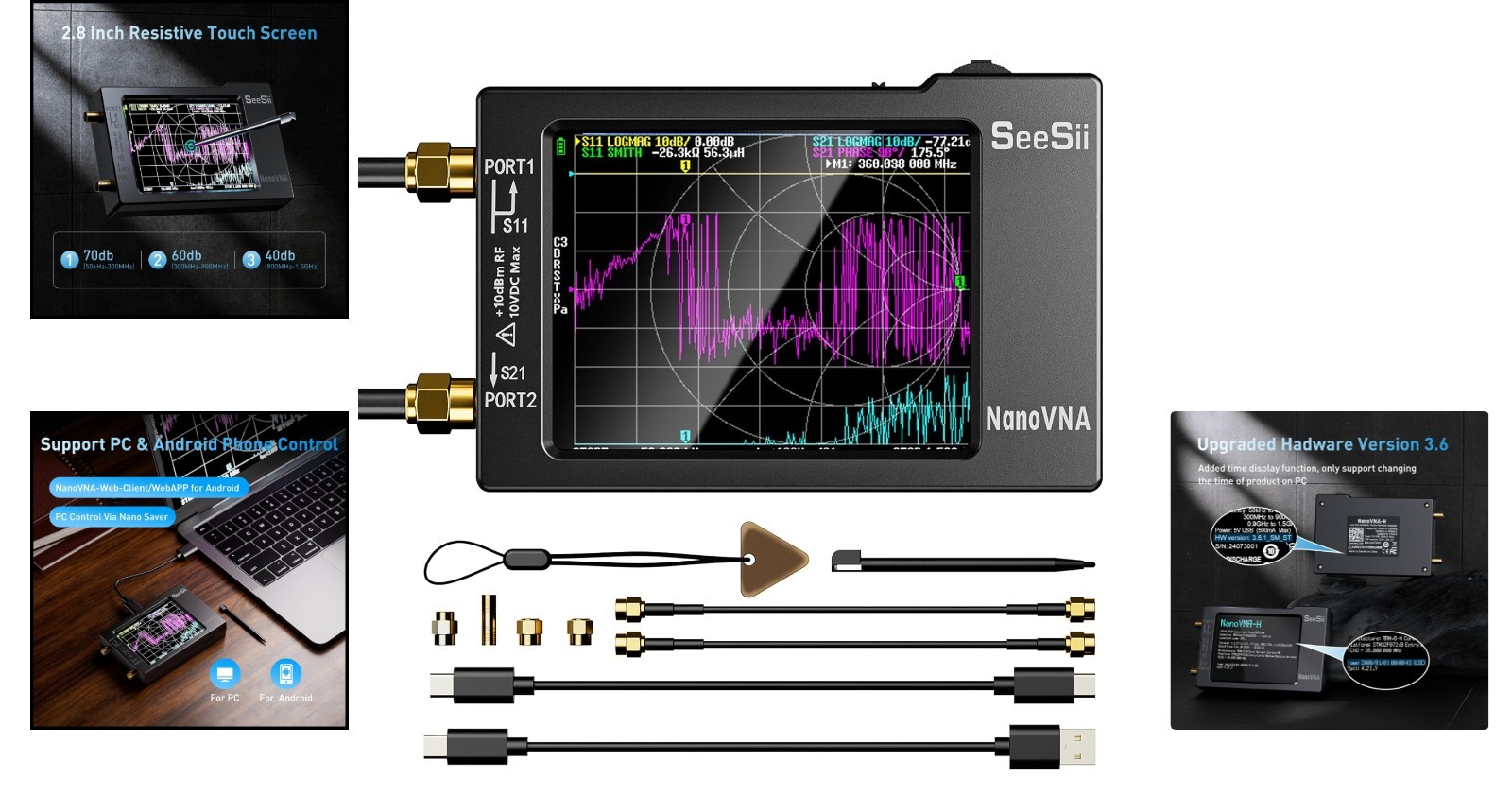 All-in-One Vector Network Analyzer with Data Storage and Touchscreen Control