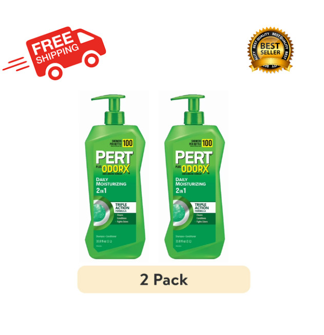 ( 2 Pack) Pert Clean Shine Enhancing 2 in 1 Shampoo Plus Conditioner, 33.8 fl oz