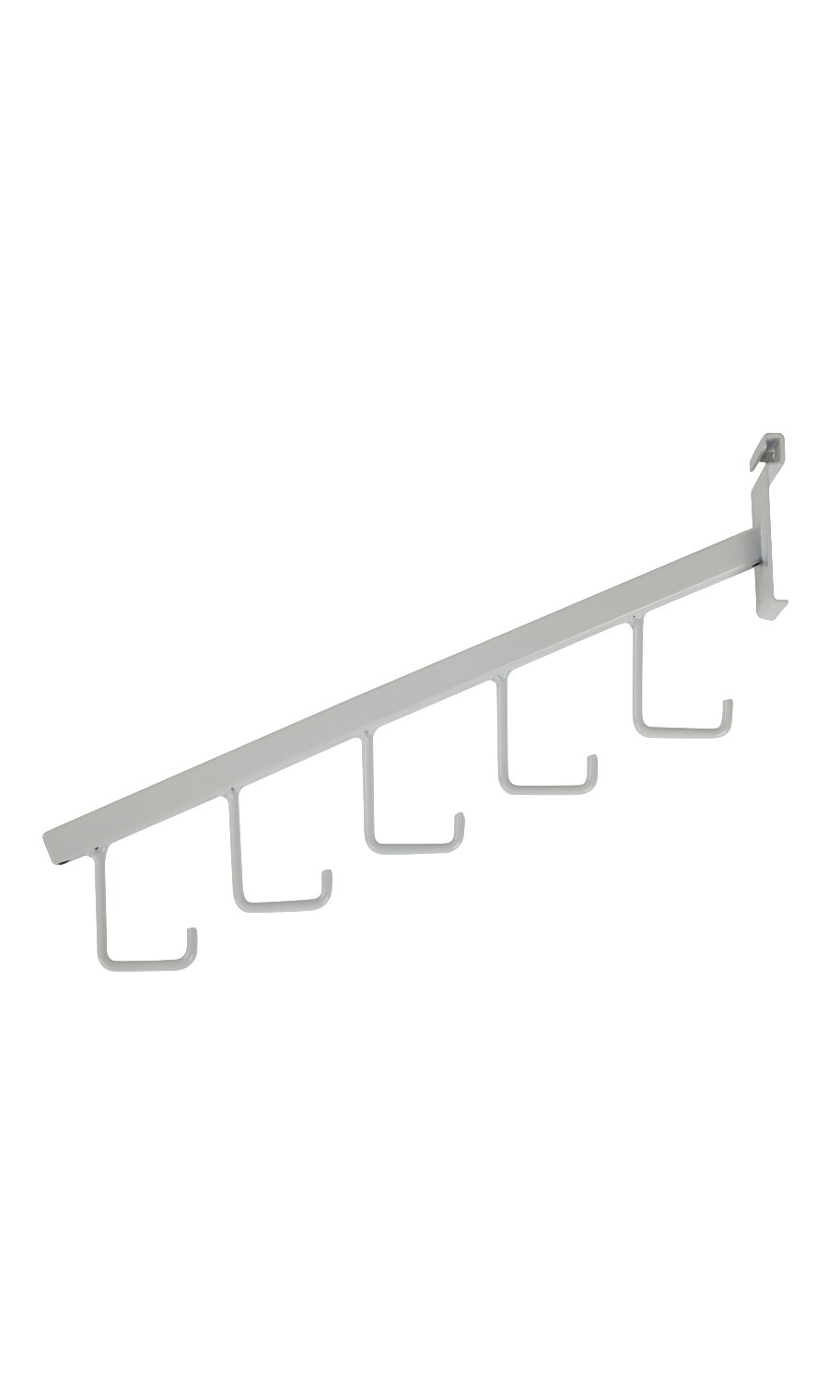 SSWBasics Pack of 5 White 5-J-Hook Waterfall Faceout Gridwall Hooks -