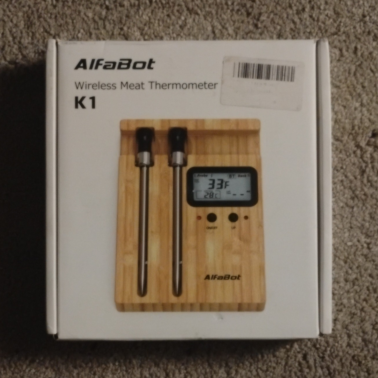AlfaBot K1 Wireless Digital Meat Thermometer Thermocouple Brown/Black