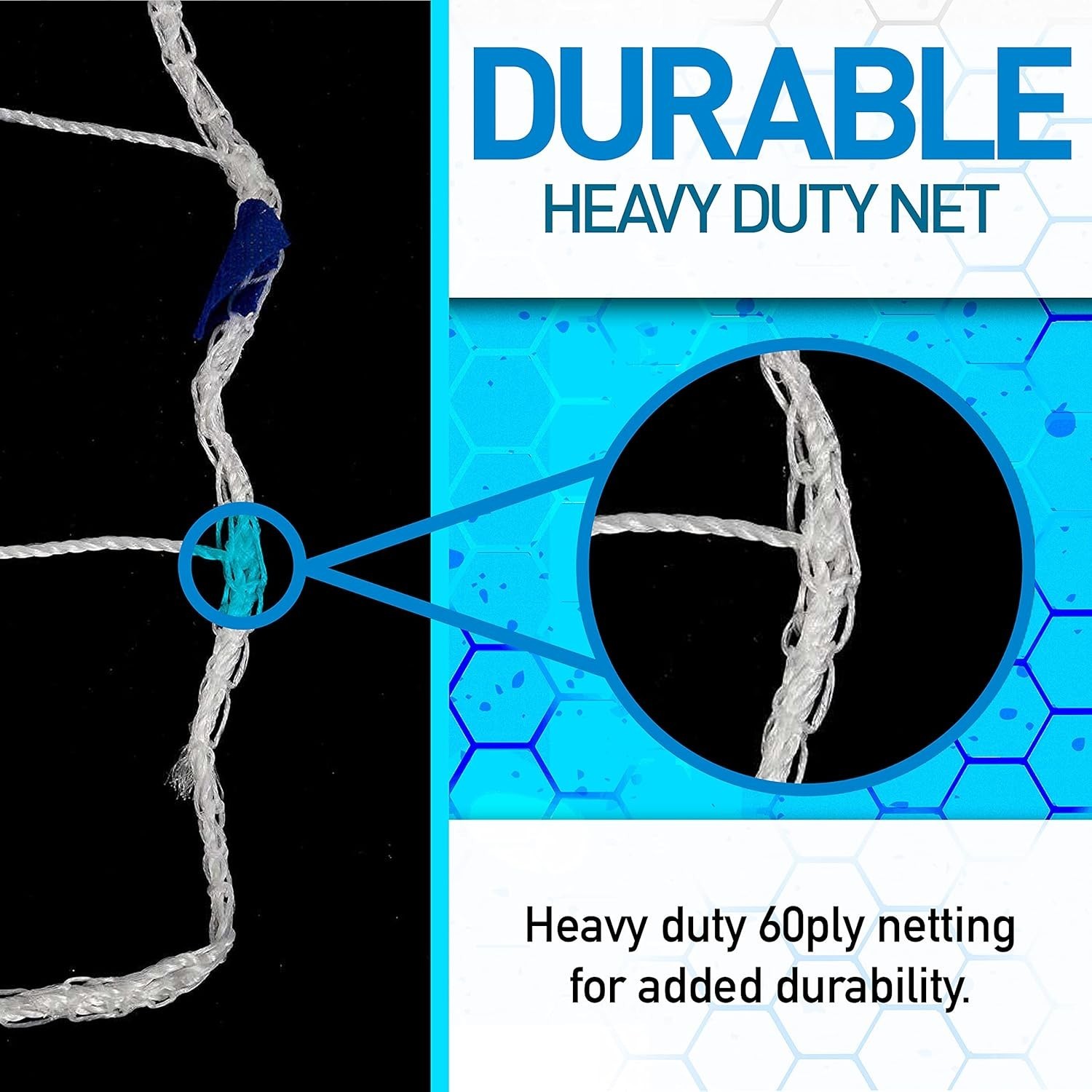 Durable 4' x 6' Soccer Replacement Net with Self-Sticking Straps for Easy Setup