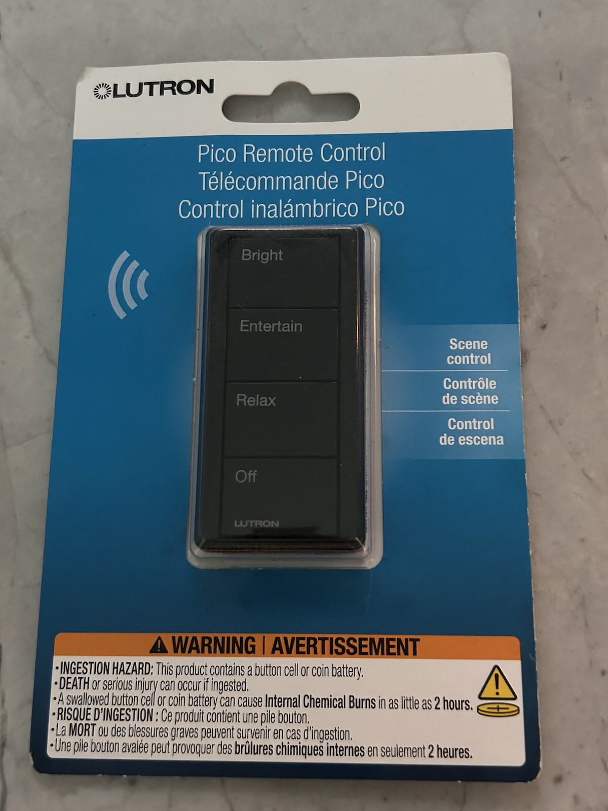 Lutron Pico Remote Control Wireless 4-Scene PJ2-4B-GBL-P03 Black