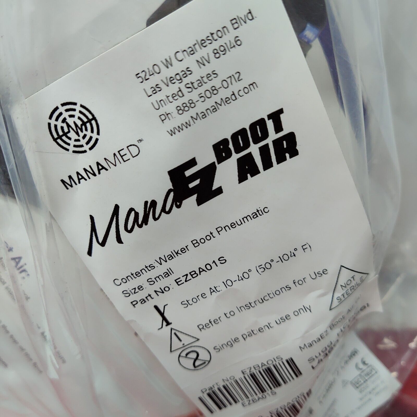 ManaMed Mana EZ Boot Air # EZBA01S Size Small