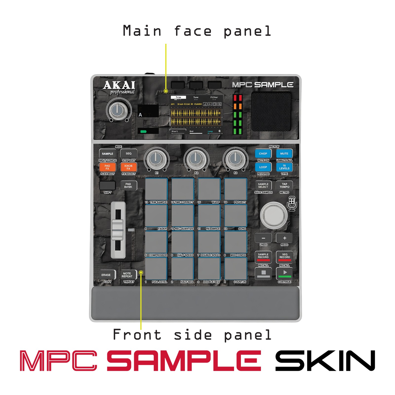 Akai MPC Sample Skin / Black Red Circuit