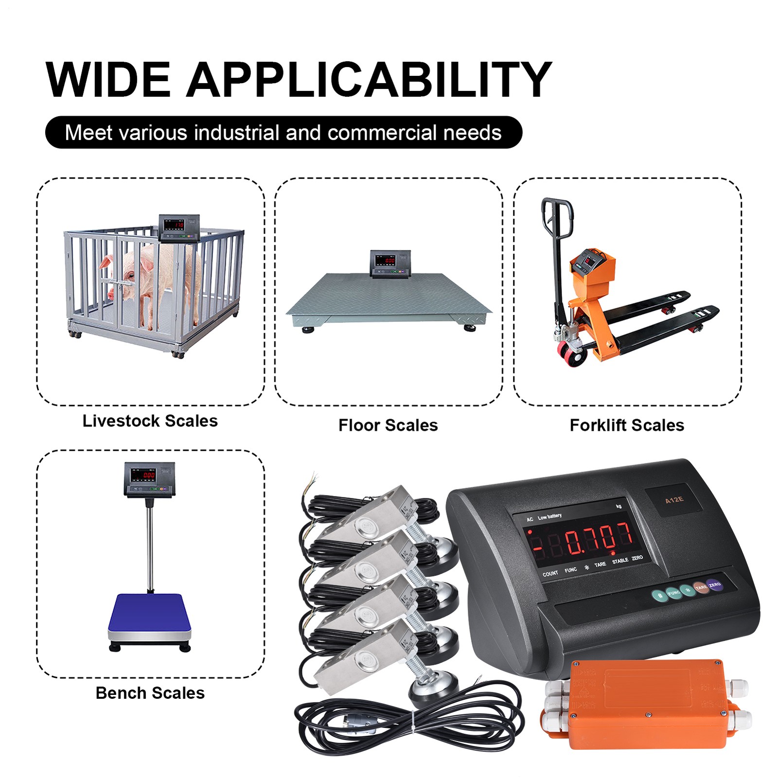 10000lbs Digital Livestock Scale Large Pet Dog Sheep Goat Scale Heavy Duty New-