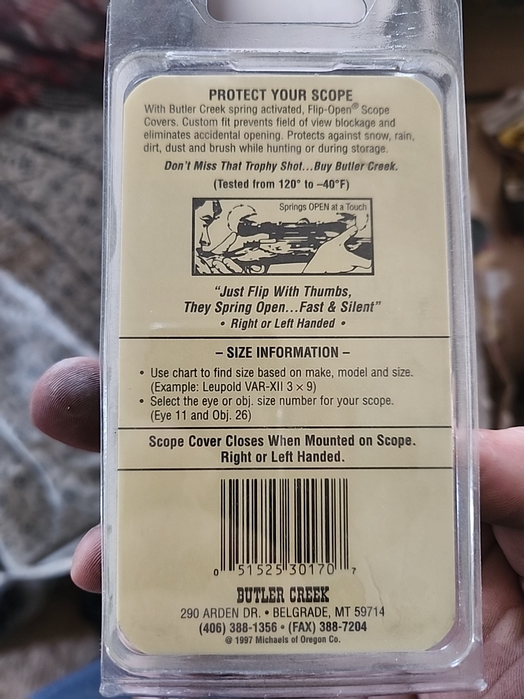 Butler Creek Scope Cover 17 Objective 30170