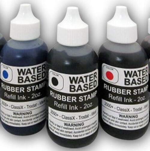 Refill Ink - One 2oz bottle - Water Based - For Self Inking Stamps or Ink Pads