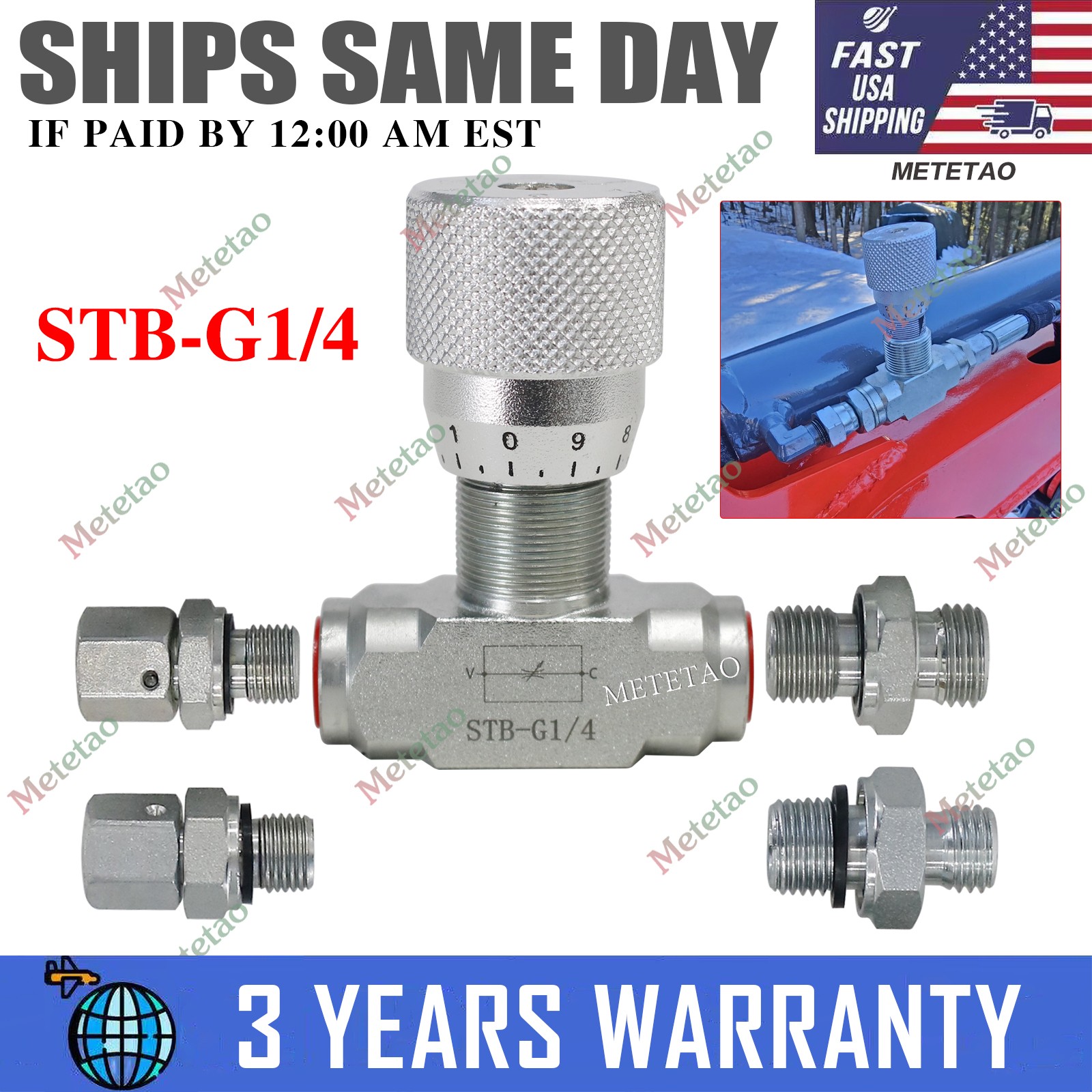 M14 Bi-Directional Hydraulic Flow Control Valve For Chinese Mini Excavators