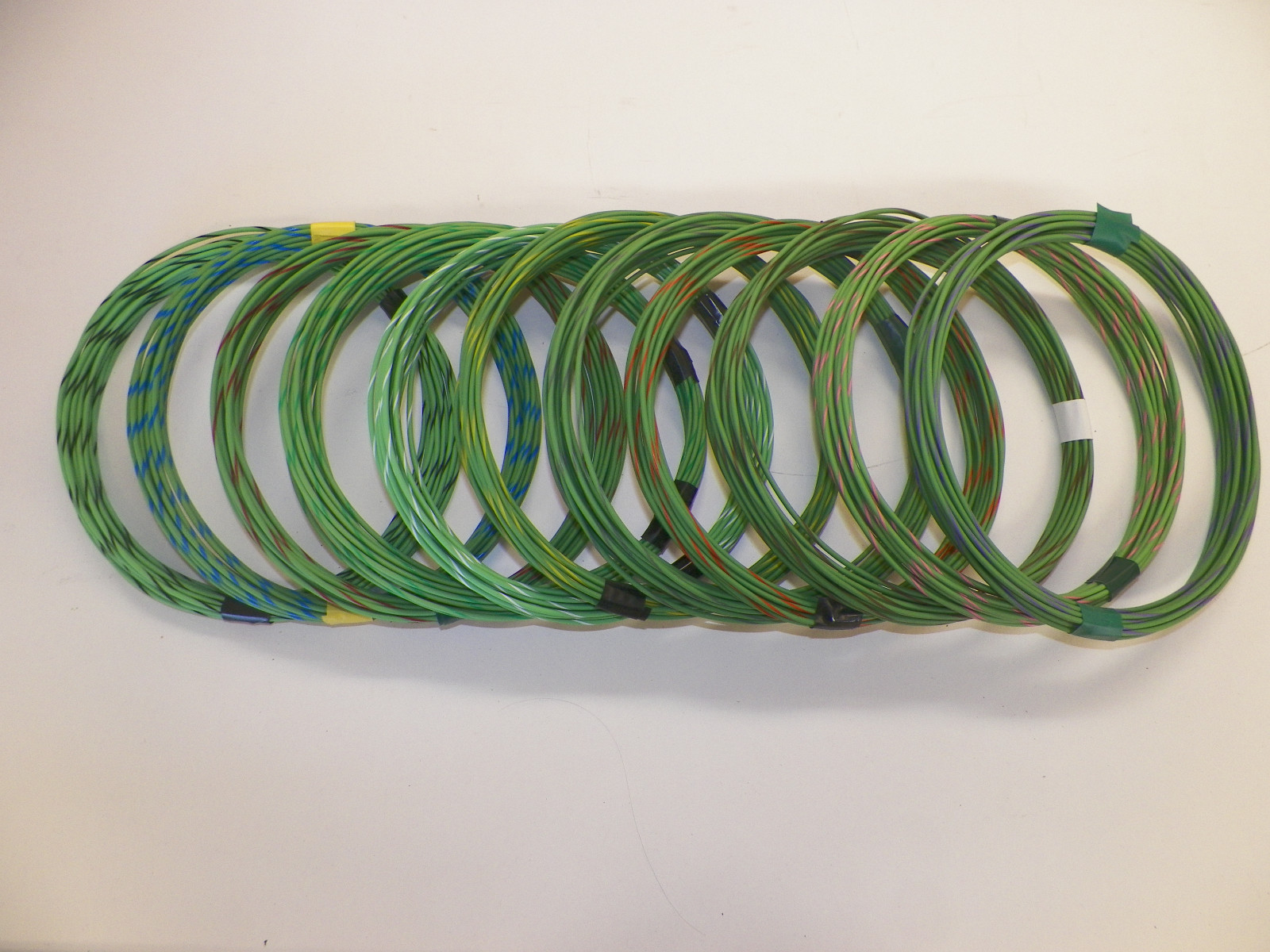 LT GREEN hi temp automotive 18 gauge GXL wire + 11 STRIPED color wiring options