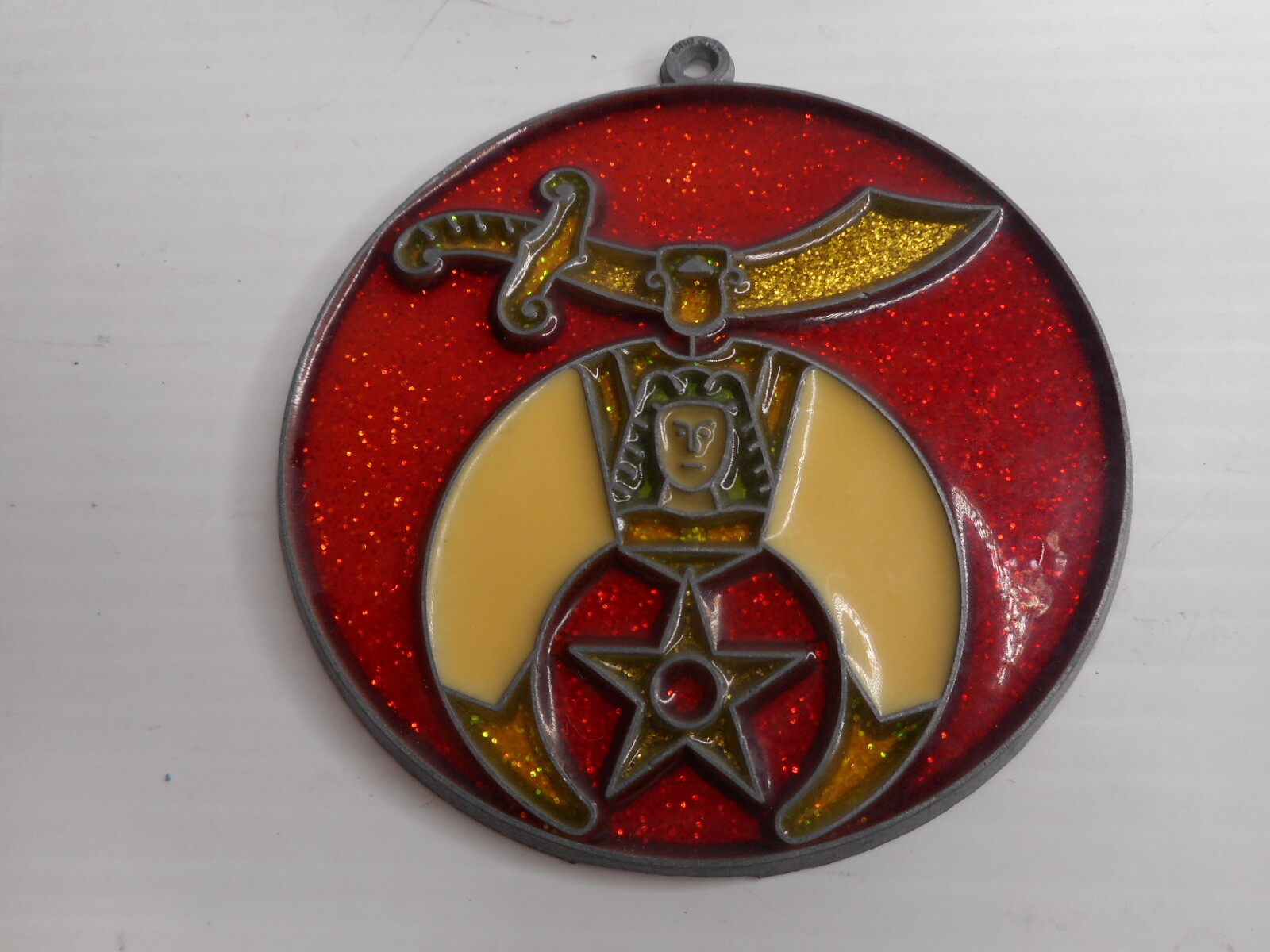 Shriner Round Masonic 4-Color Resin -Sun Catcher 3 1/2" diameter