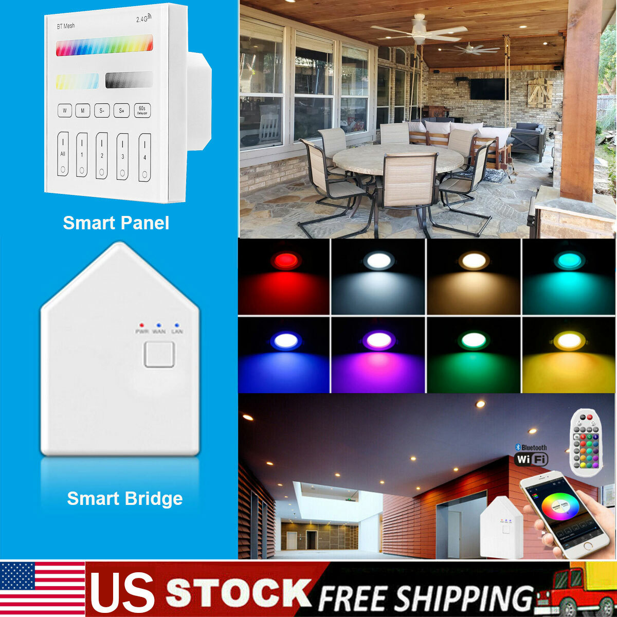 Bluetooth Mesh Touch Panel / Smart Bridge / Remote Controller for FVTLED Lights