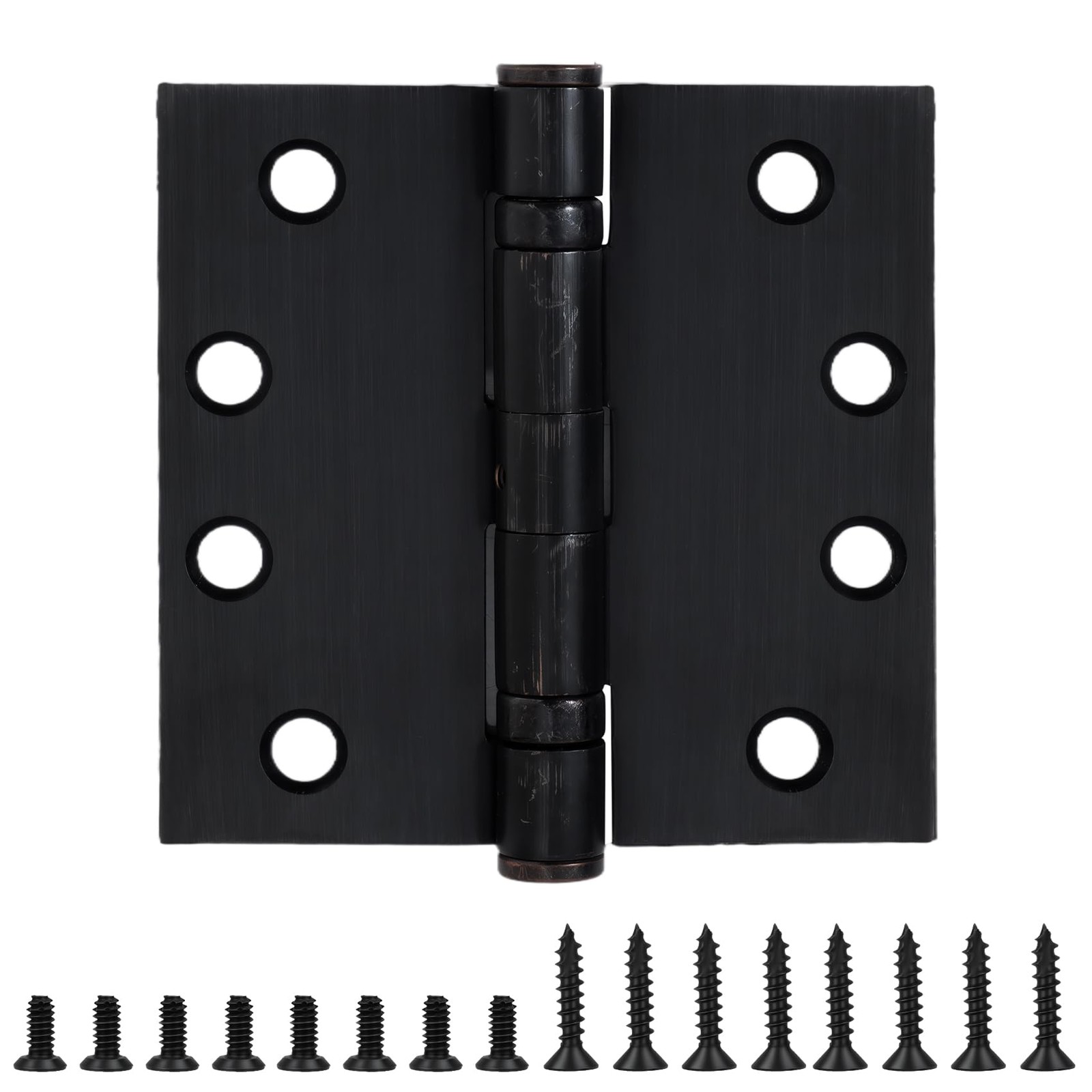 2 Pack 4.5 Inch Square Ball Bearing Door Hinges 2 Pack-BB, Oil Rubbed Bronze