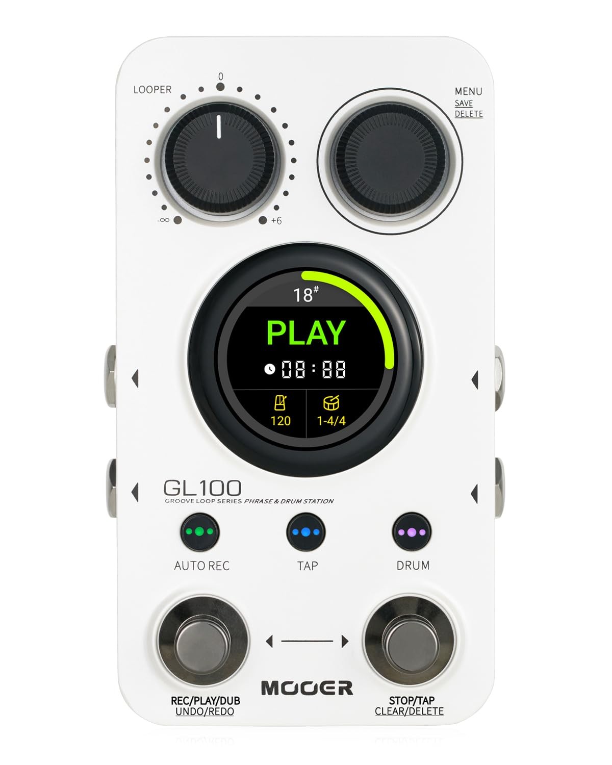 Looper Drum Machine Guitar Pedal Touch Screen Time Stretch