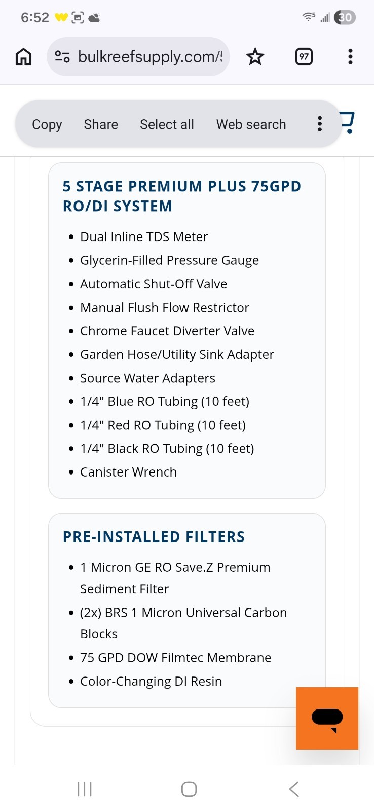 5 Stage Premium Plus 75 GPD RO/DI System5 Stage Premium Plus 75 GPD RO/DI System