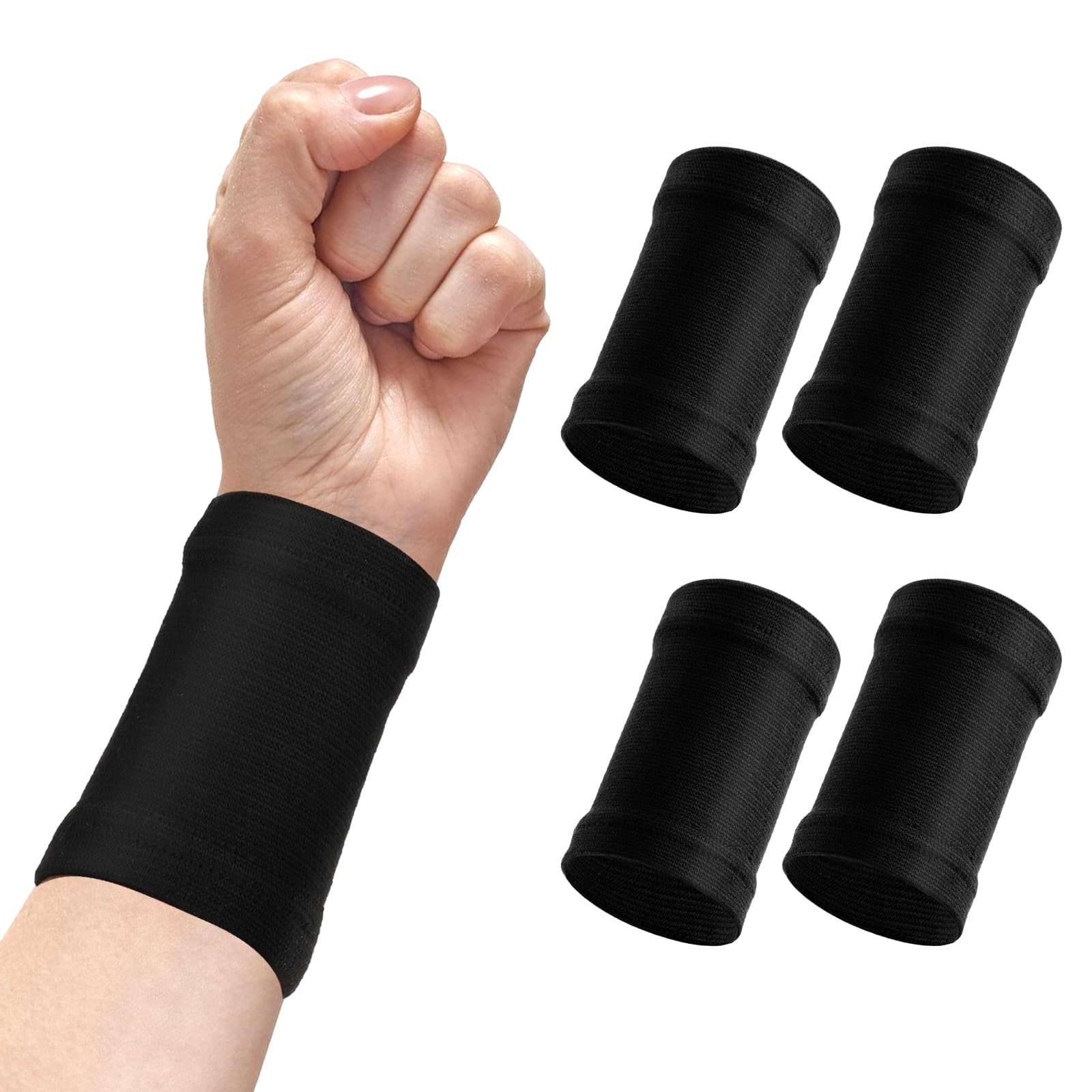 Wrist Compression Sleeves 2 Pair Elastic Support for Carpal Tunnel