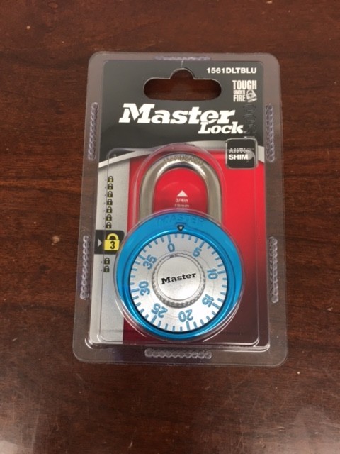 Master Lock 1561DLTBLU Locker Lock Combination Padlock, 1 Pack, Light Blue New
