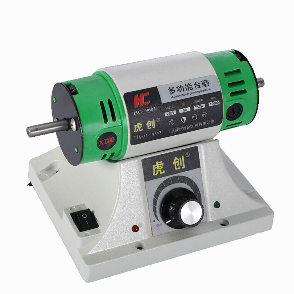 750W Gem Jewelry Rock Bench Polishing Grinding Machine Bench Polisher 10000RPM
